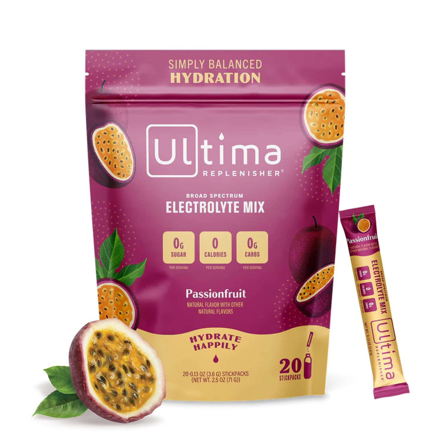 Ultima Replenisher Daily Electrolyte Drink Mix – Passionfruit, 20 Stickpacks – Hydration Ultima Replenisher buy supplements canada