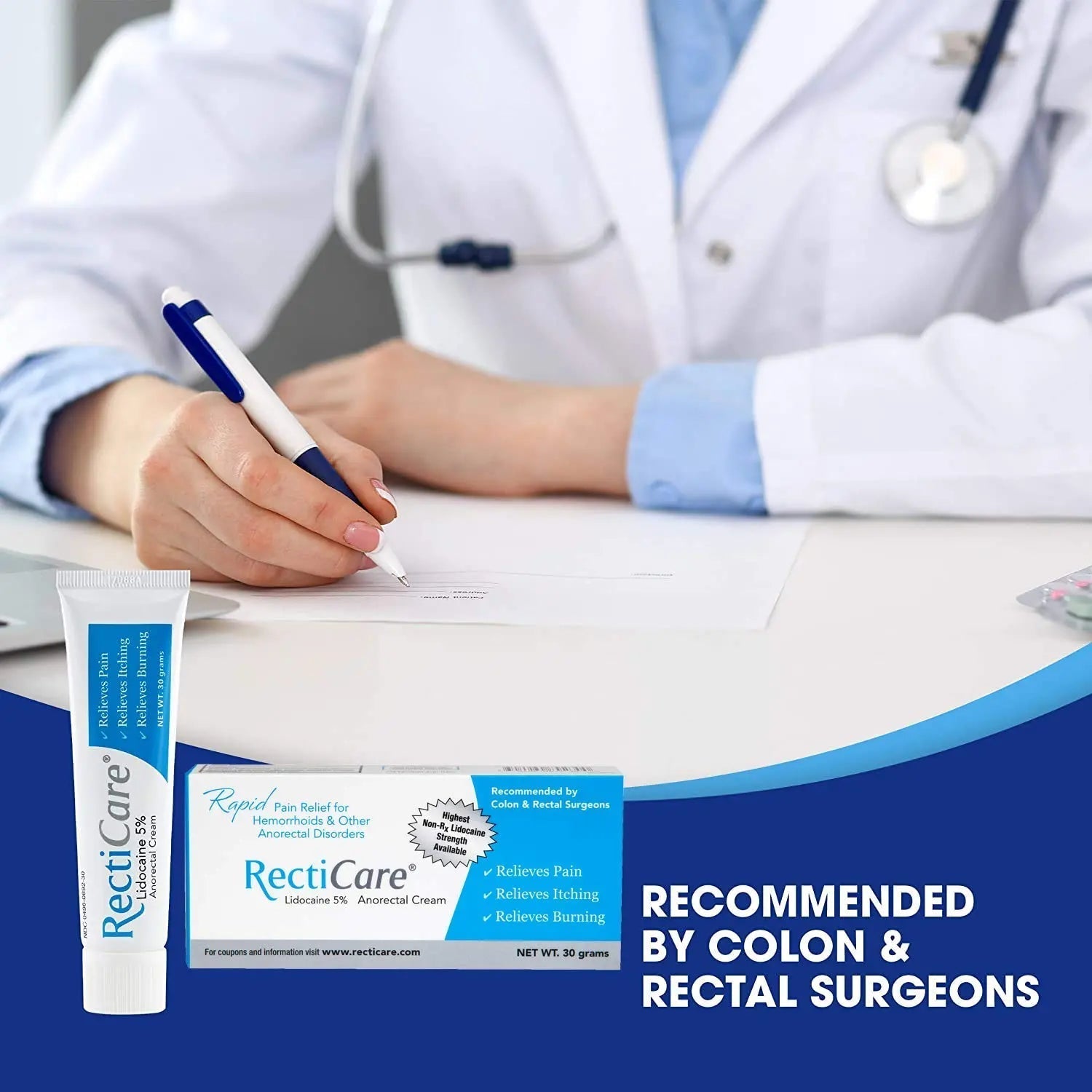 Recticare Anorectal Lidocaine 5% Cream: Topical Numbing Cream for Treatment of Hemorrhoids & Other Anorectal Disorders - 30g Tube Recticare buy supplements canada