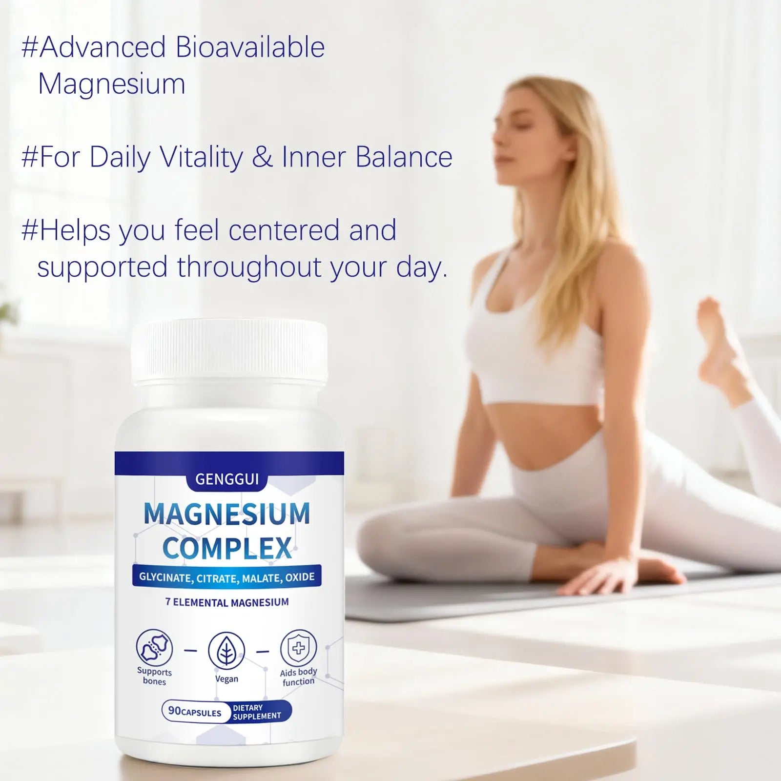 Magnesium Complex 1000mg - 7-in-1 Supplement with Glycinate, Citrate & Malate - Supports Muscle Relaxation, Sleep, Heart Health - High Absorption Capsules, 90 Count (1) CellJuvMax buy supplements canada