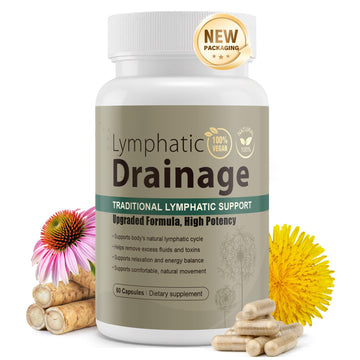 Lymphatic Drainage Capsules Natural Herbal Supplement for Immune Health & Fluid Balance, with Echinacea, Dandelion, and Burdock 60 Capsules Kaseano buy supplements canada