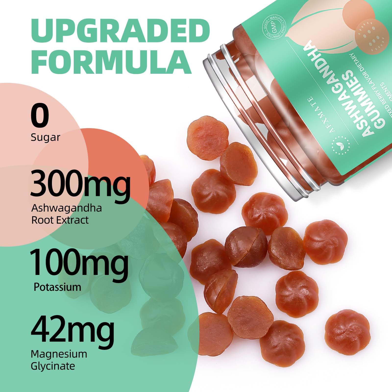 AFXMATE Ashwagandha Gummies for Women Sugar Free, Men's Ashwagandha Supplement Gummy with Vitamin D Magnesium Vegan (90 Counts) AFXMATE buy supplements canada