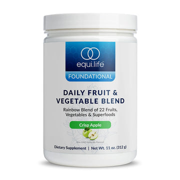 Equilife Daily Fruit & Vegetable Blend, Superfood Antioxidant Supplement, Crisp Apple Flavor with Vitamin C, Fiber, and 9 Essential Amino Acids, Supports Energy, Low Sugar, Vegan, 30 Servings Tub Equilife buy supplements canada
