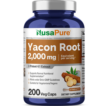 NusaPure Yacon Root Extract 2000mg 200 Vegetarian Capsules (Extract 4:1, Non-GMO, Vegan) NusaPure buy supplements canada