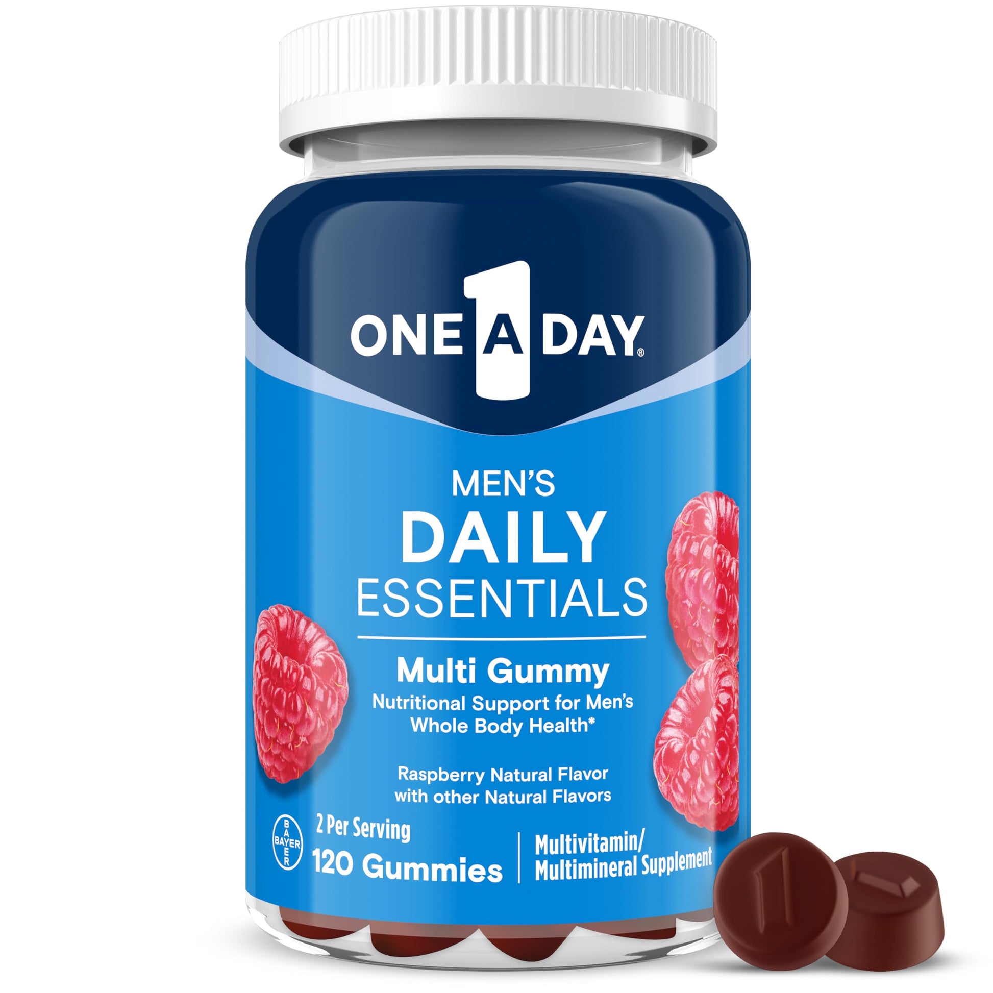 One A Day Men’s Daily Essentials Multivitamin Gummies, Multivitamin for Men, Bone Health, Zinc, Raspberry Natural Flavor, 120 Gummies ONE A DAY buy supplements canada