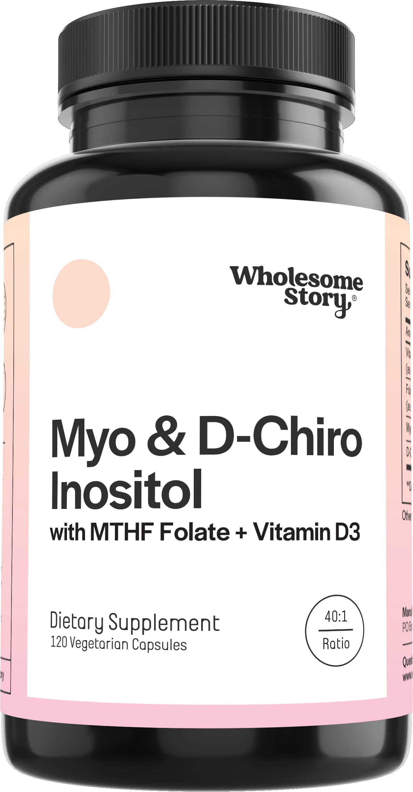 Myo-Inositol & D-Chiro Inositol Capsules with MTHF, Folate, Vitamin D| Support Wholesome Story buy supplements canada