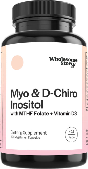 Myo-Inositol & D-Chiro Inositol Capsules with MTHF, Folate, Vitamin D| Support for Ovarian Function, Hormone Balance, & Homocysteine Levels | Fertility Supplements for Women | 40:1 Ratio Wholesome Story buy supplements canada