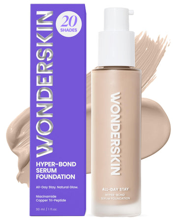 Wonderskin Hyper Bond All-Day Stay Serum Foundation – Waterproof, Transfer-Proof, 24HR Longwear Face Makeup with Niacinamide & Hyaluronic Acid – Lightweight, Natural Finish (Moonstone) Wonderskin buy supplements canada
