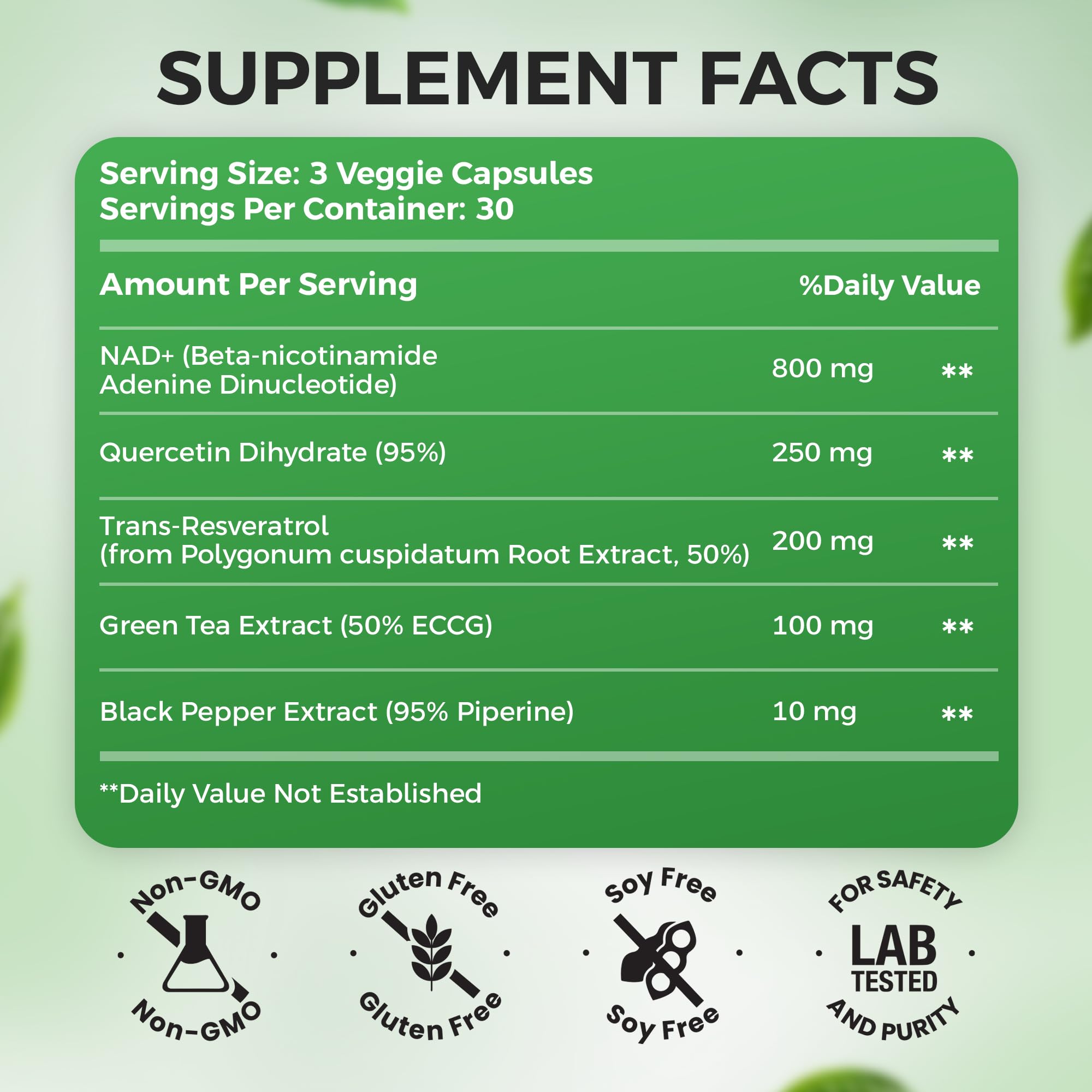 NAD+ Supplement, 1,360mg Max Strength Liposomal | Resveratrol, Quercetin, Green Tea | Cellular Energy & Healthy Aging for Men & Women | 800mg of 100% High Purity NAD+ for Energy, Focus - 90 Capsules Holistnature buy supplements canada
