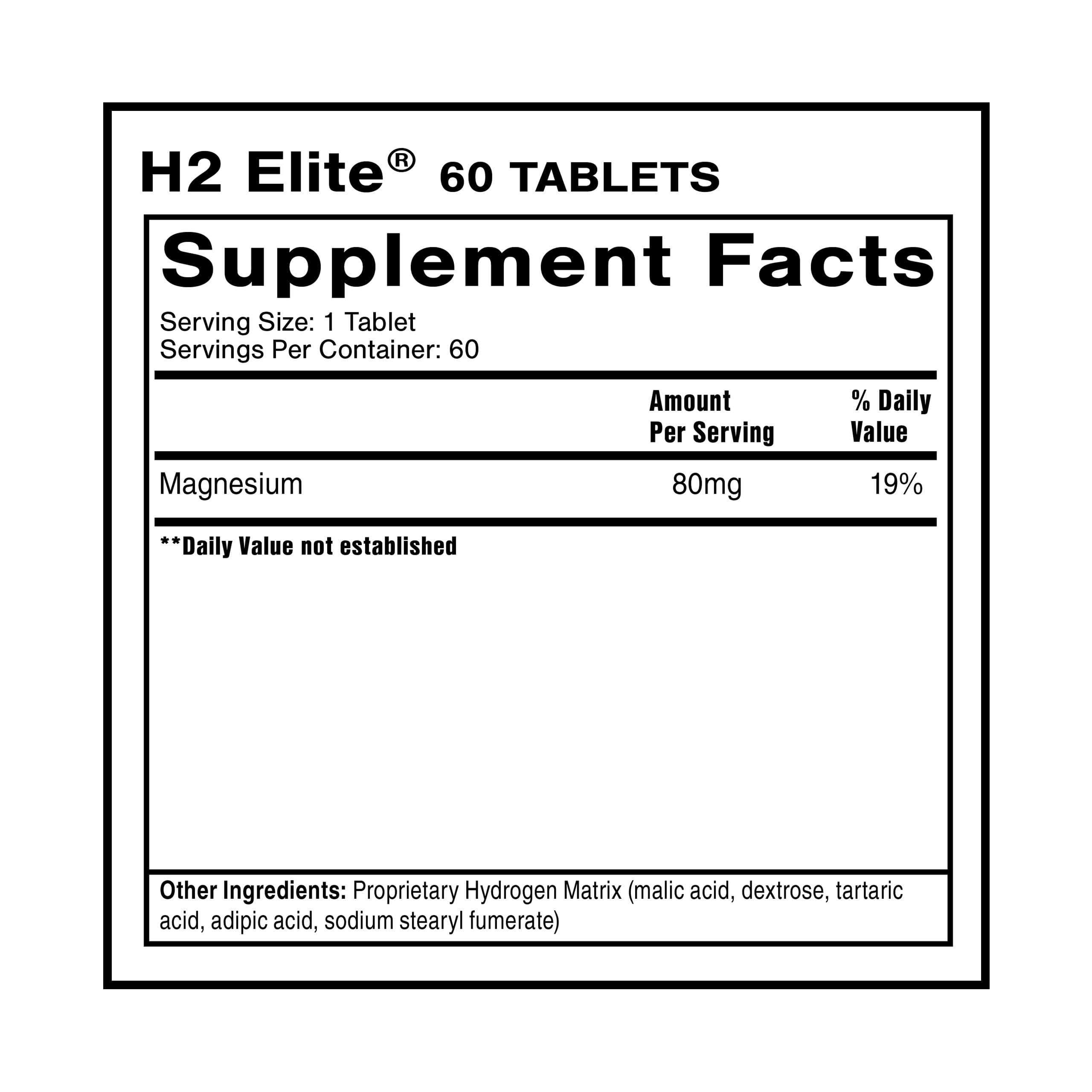Quicksilver Scientific H2 Elite - Molecular Hydrogen for Energy + Metabolism Support, Water Tablets Perfect for Open Containers - Magnesium Malate Drink Additive (60 Molecular Hydrogen Tablets) Quicksilver Scientific buy supplements canada