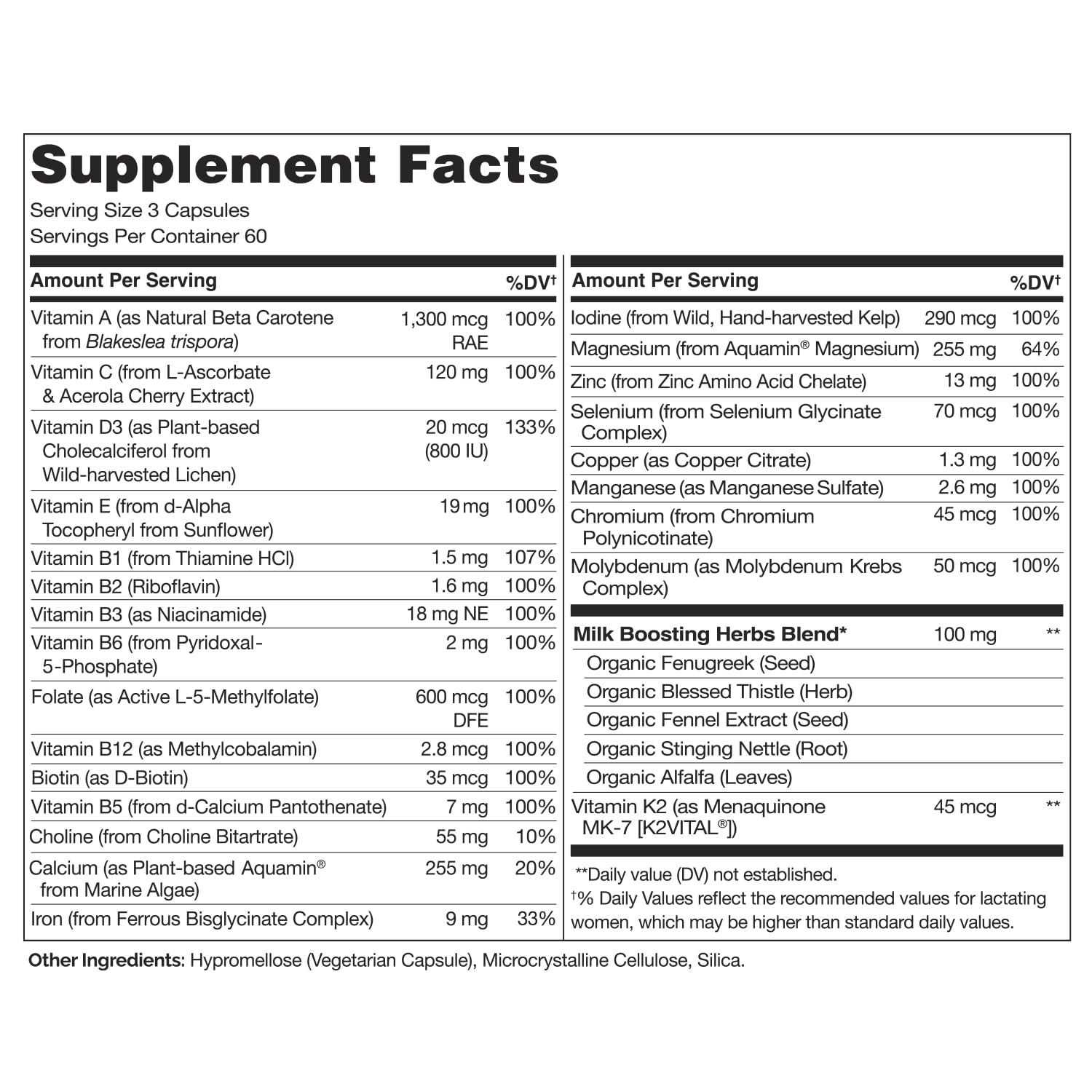 NATURELO Postnatal Multivitamin - Supplement for Breastfeeding Women - Plant-Based Vitamin D, Folate, Gentle Iron - for Nursing Mother, Baby NATURELO buy supplements canada