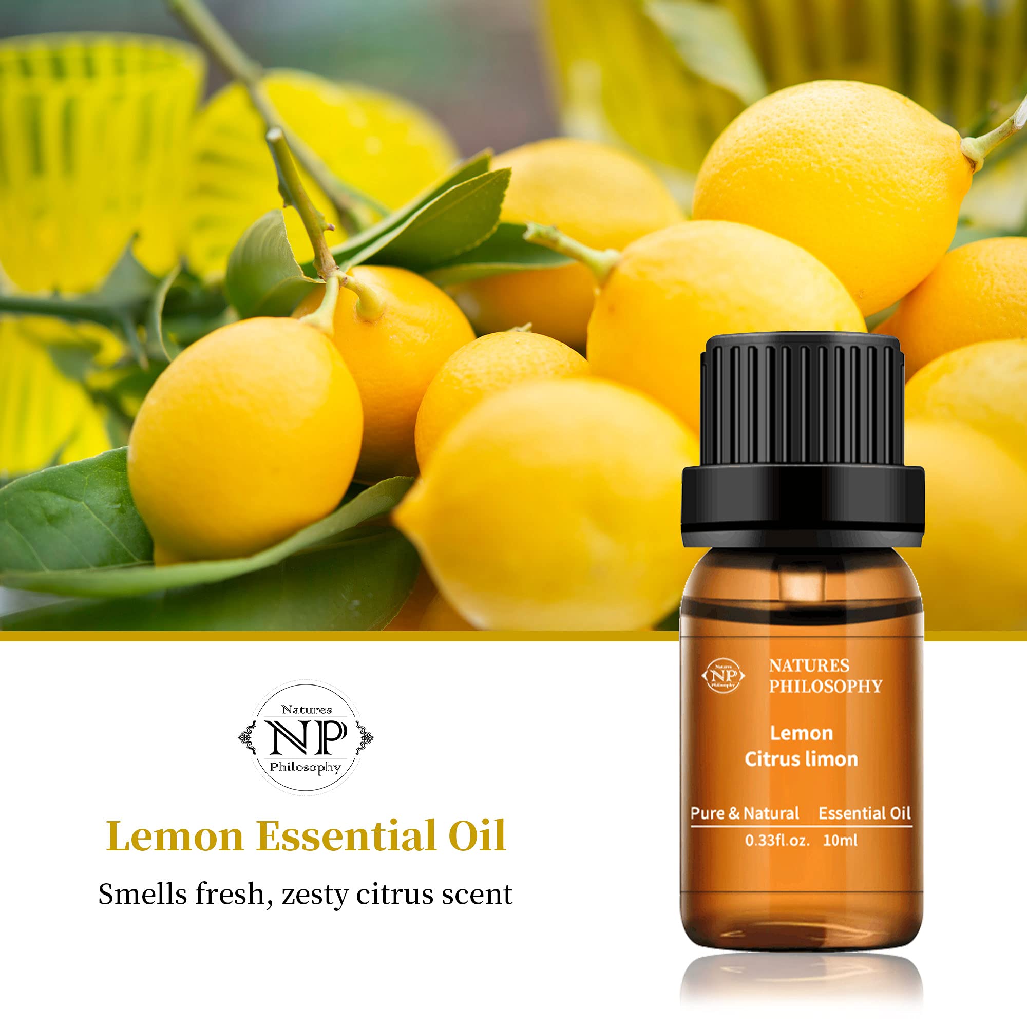 Lemon Essential Oil,100% Pure Organic Essential Oils for Aromatherapy, Diffuser, Massage, Soap Making NP NATURES PHILOSOPHY buy supplements canada