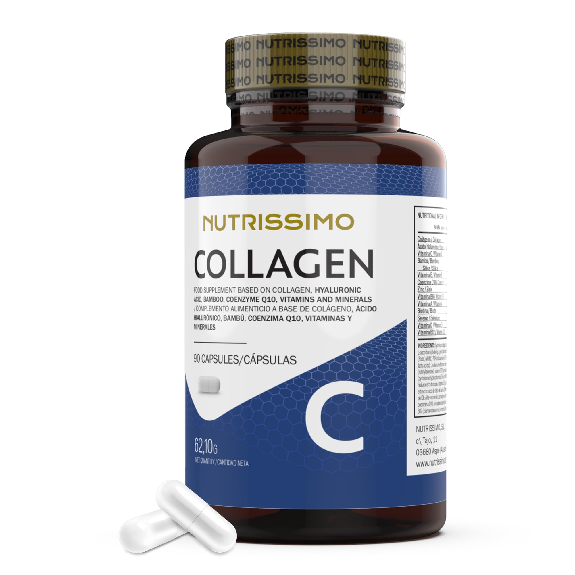 NUTRISSIMO Collagen + Hyaluronic Acid + Biotin + CoQ10 + Vitamins A, C (non-acidic), D and B12 + Zinc NUTRISSIMO buy supplements canada