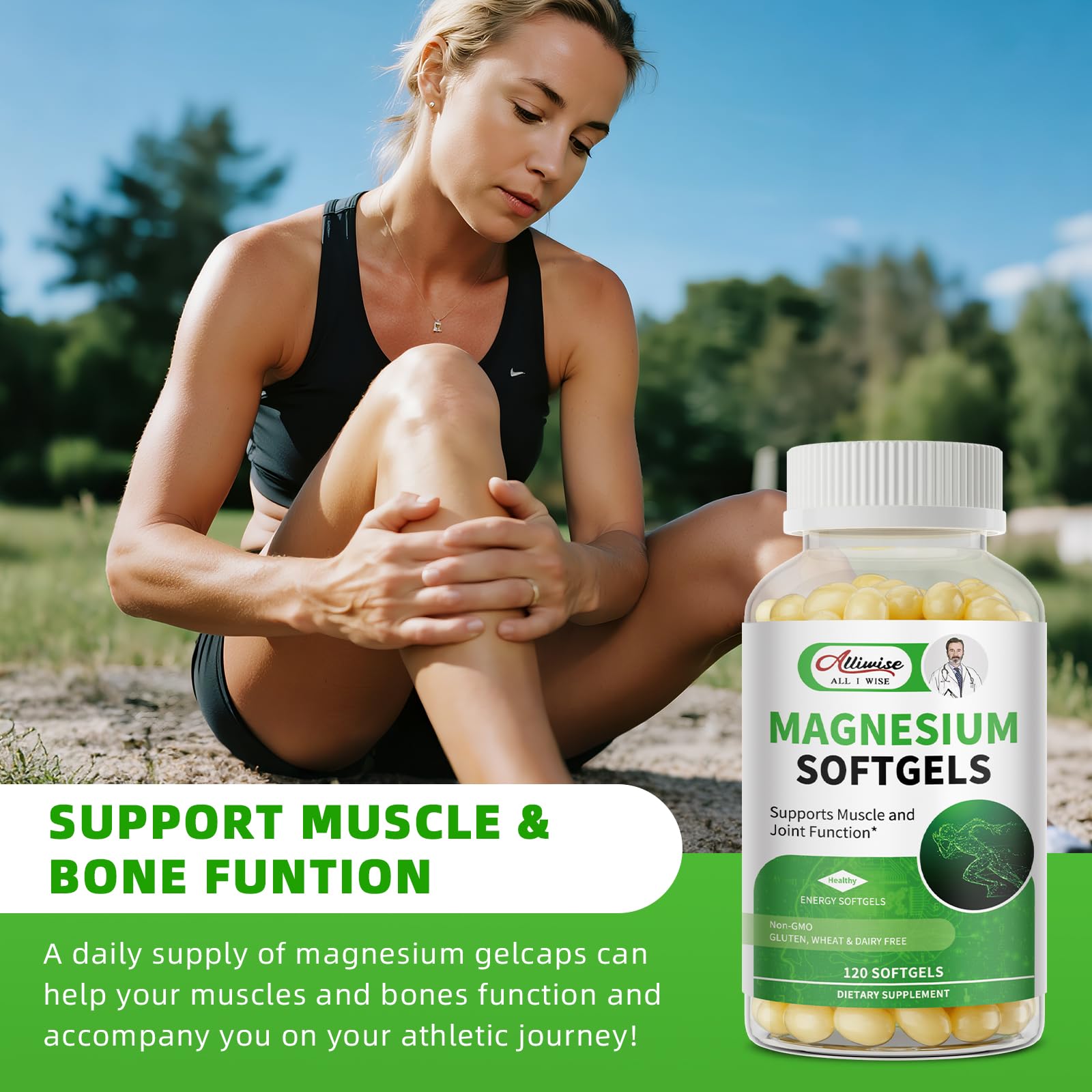 Magnesium Glycinate 500mg Softgels Supplement, Small Easy to Swallow Magnesium Gelcaps High Absorption for Night Leg&Sleep Support, Muscle&Bone, Calm, Non GMO, 120 Gelcaps, 60 Day Supply Alliwise buy supplements canada