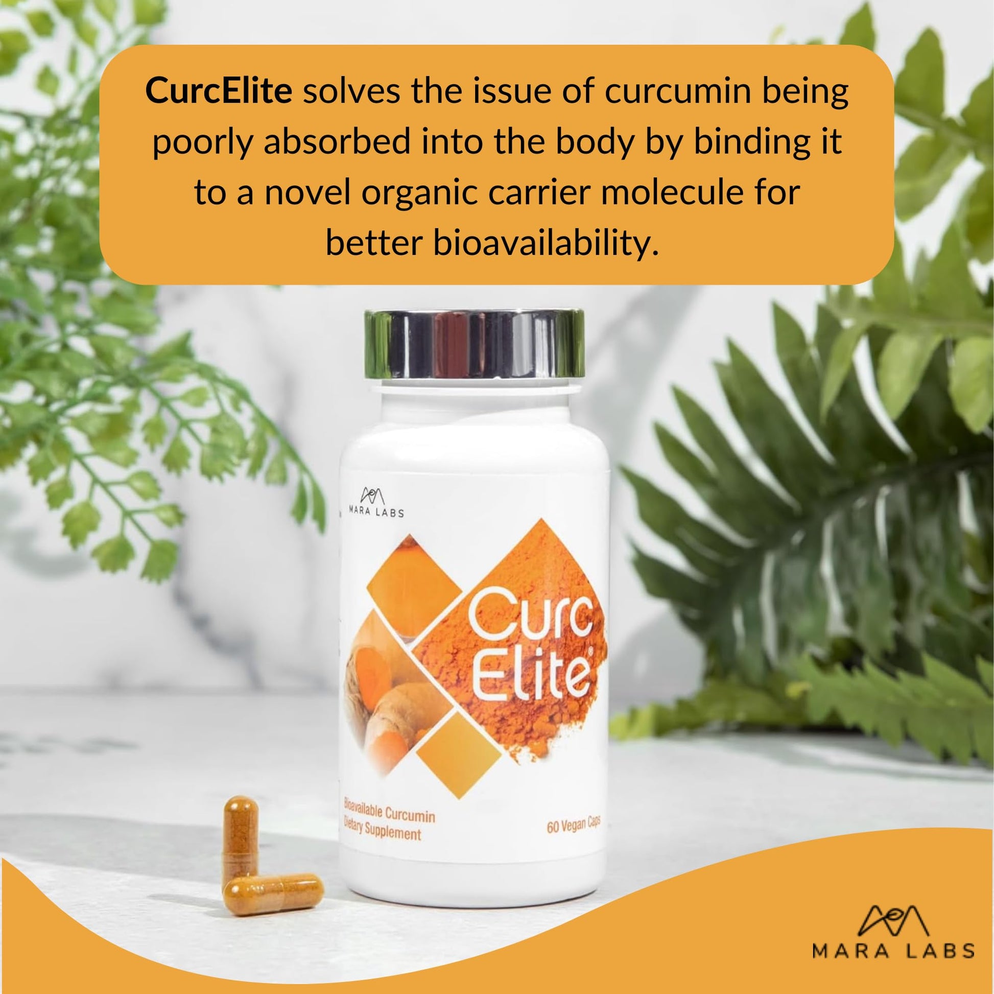 Mara Labs CurcElite Curcumin | Turmeric Extract 95% Curcuminoids | Vegan, No Fillers, and Non-GMO | 60 Vegan Capsules BrocElite buy supplements canada
