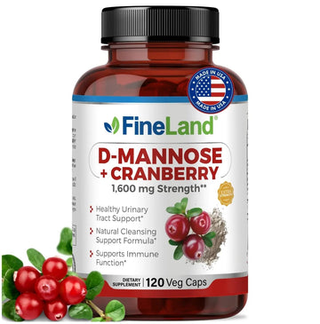 FineLand D-Mannose + Cranberry – 1600mg per Serving – 120 Vegan Capsules – Urinary Tract & Bladder Health Support – Non-GMO, Gluten-Free, Made in USA FineLand buy supplements canada