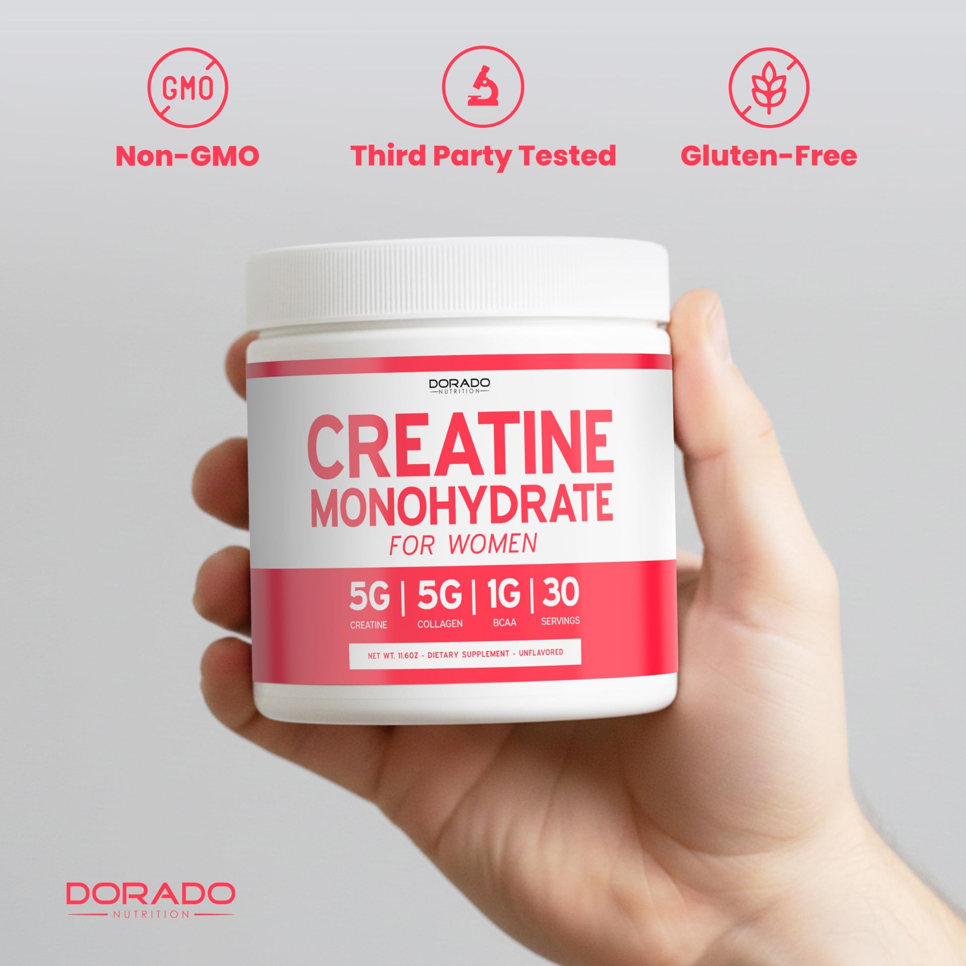 Creatine for Women | Creatine Monohydrate Powder 5G + 5000mg Collagen + 1000mg BCAA 2:1:1 Powder (30 Serving) Support Glutes, Lean Muscles, Recovery, Energy & Stamina Non-GMO, Gluten Free - USA Made DORADO NUTRITION buy supplements canada