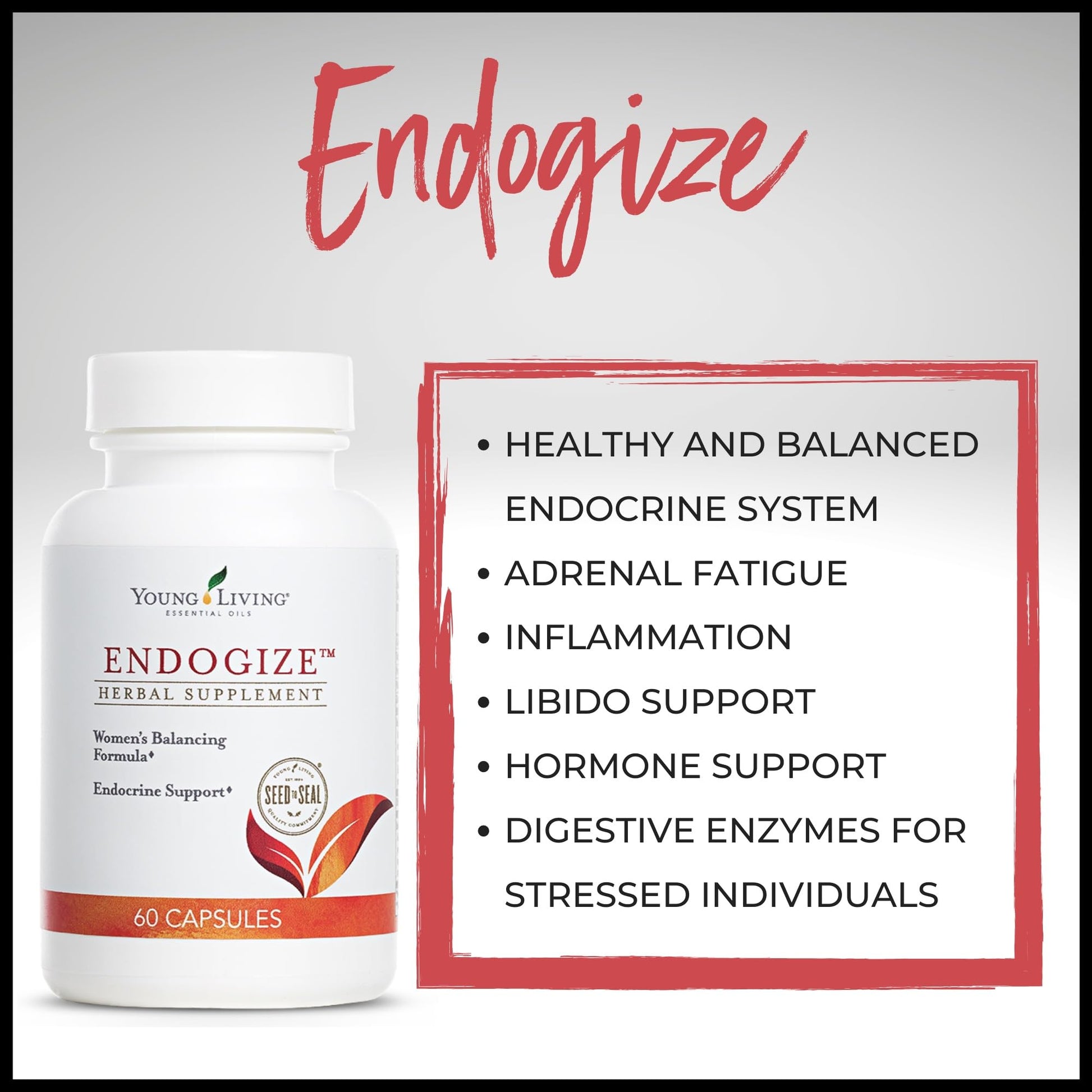 Young Living - EndoGize 60 Capsules | Hormonal Health & Endocrine System Support with Essential Oils | Daily Herbal Supplement for Women's Wellness & Balancing Formula Young Living buy supplements canada
