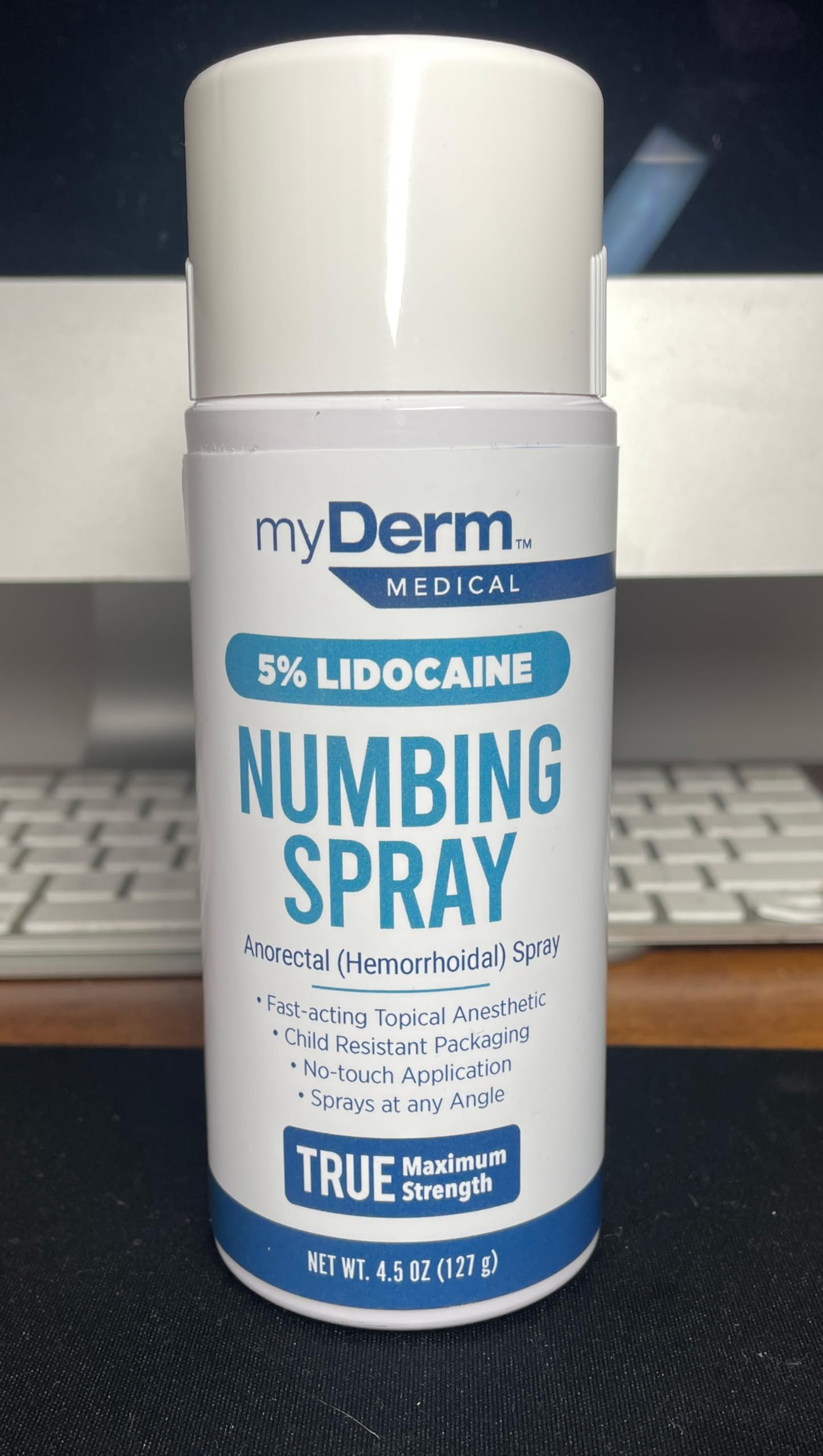 Myderm Medical Numbing Spray - 4.5oz - Maximum Strength 5% Lidocaine with Phenylephrine HCl and Witch Hazel - Fast-Acting Reliever with A Touch-Free Application - First Aid Supplies - Made in USA Myderm buy supplements canada