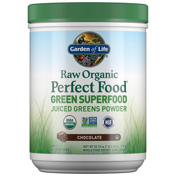Garden of Life Raw Organic Perfect Food Green Superfood Juiced Greens Powder - Chocolate, 60 Servings, Non-GMO, Gluten Free, Vegan Whole Food Dietary Supplement Plus Probiotics, Enzymes Garden of Life buy supplements canada