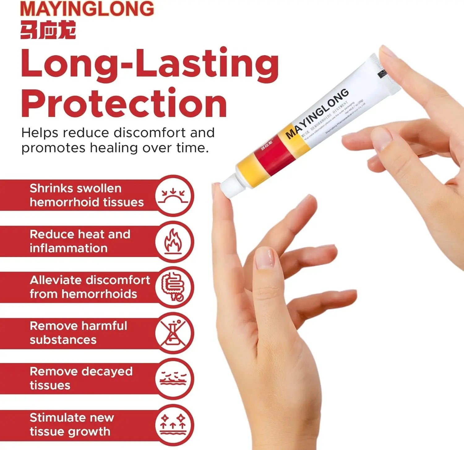 Mayinglong Musk Hemorrhoids Ointment - (20 Grams) Maximum Strength Formula for Hemorrhoidal Fast Relief, Soothes Itching, Burning & Discomfort - Fast-Acting Relief (0.71 oz Tube) Mayinglong buy supplements canada