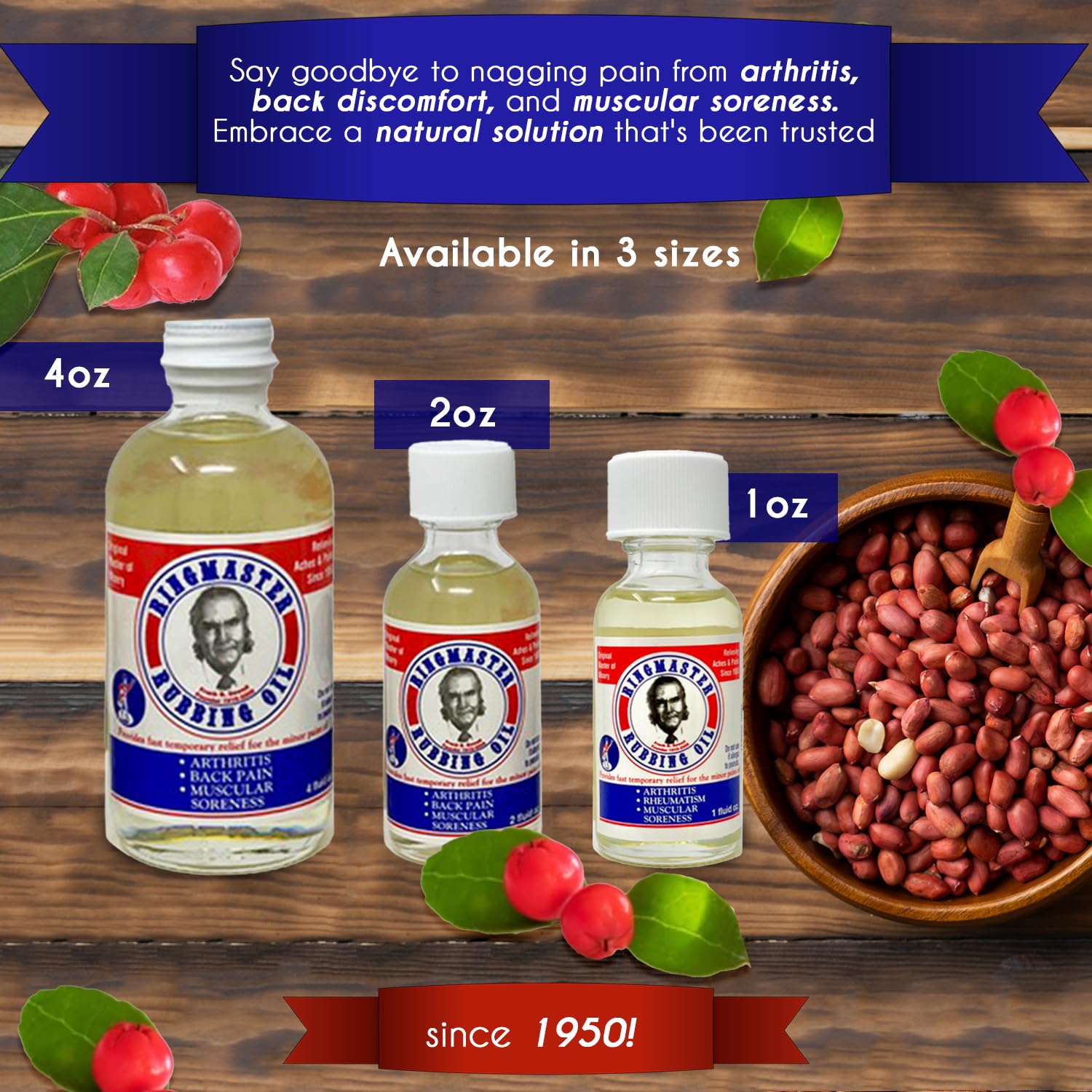 Ringmaster Rubbing Oil Pain Relief Since 1950 Made in USA for Arthritis, Rheumatism, Muscular Joint Soreness (1 oz) Ringmaster Rubbing Oil buy supplements canada