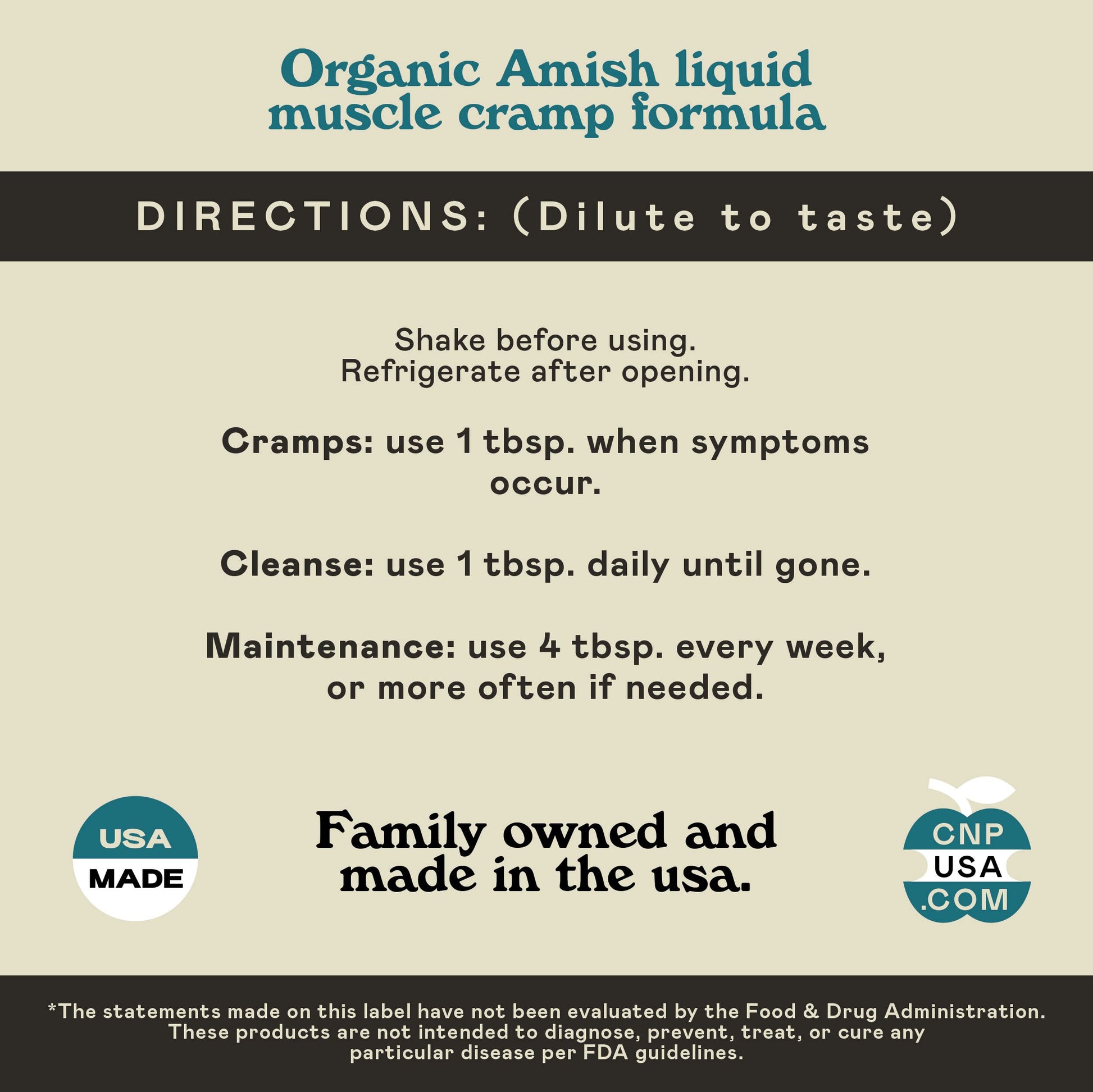 Organic Amish Leg Cramp Relief Liquid 16oz - Natural Muscle and Foot Support Supplement with Apple Cider Vinegar, Ginger, Garlic, Aloe, Fast Cramp Reducing Formula, Certified Organic, Made in USA Complete Natural Products buy supplements canada