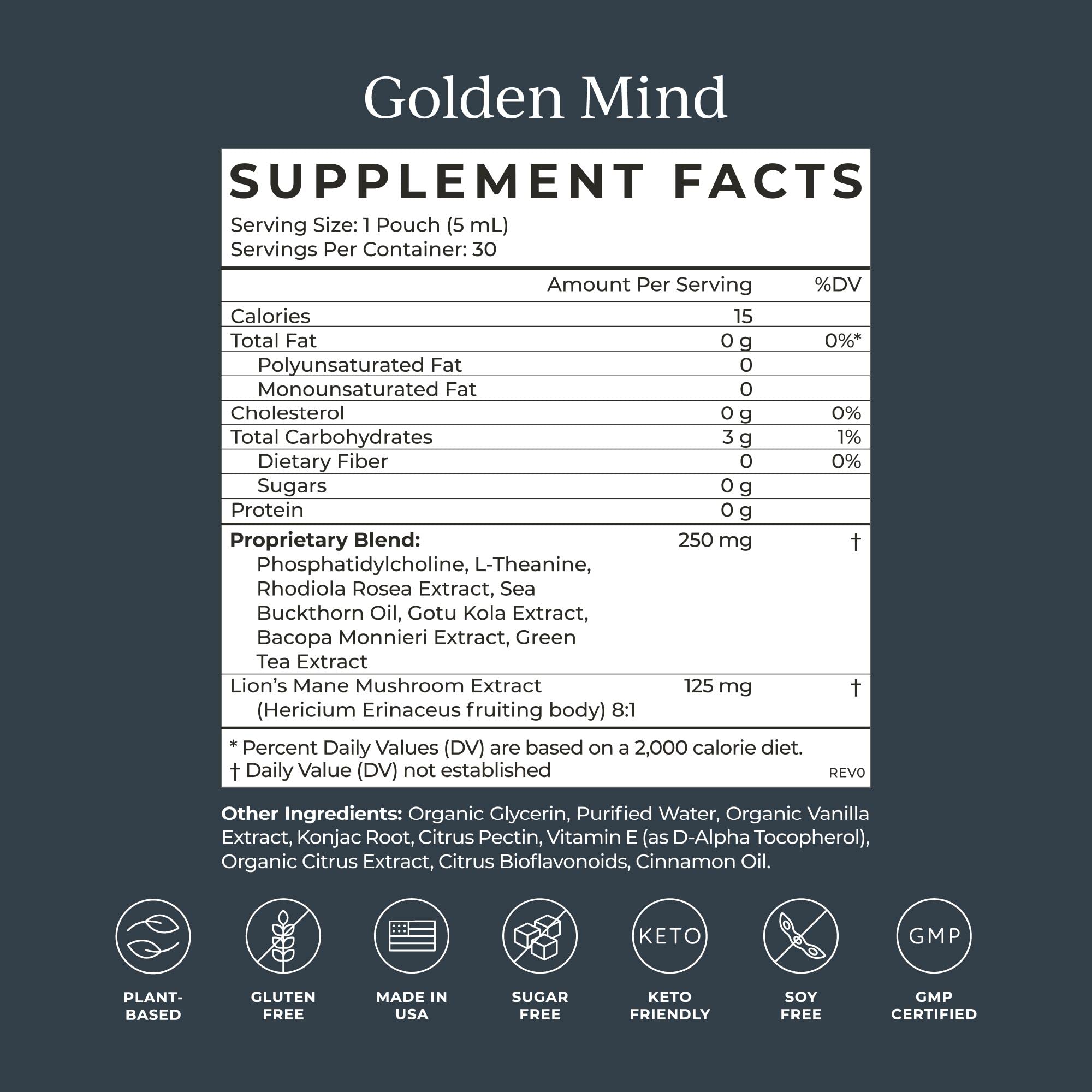 CYMBIOTIKA Golden Mind Nootropic - Boosts Focus, Memory, Alertness, Supports Nervous System with Bacopa, Green Tea, Lion’s Mane, L-Theanine, Rhodiola | 30 Pouches CYMBIOTIKA buy supplements canada