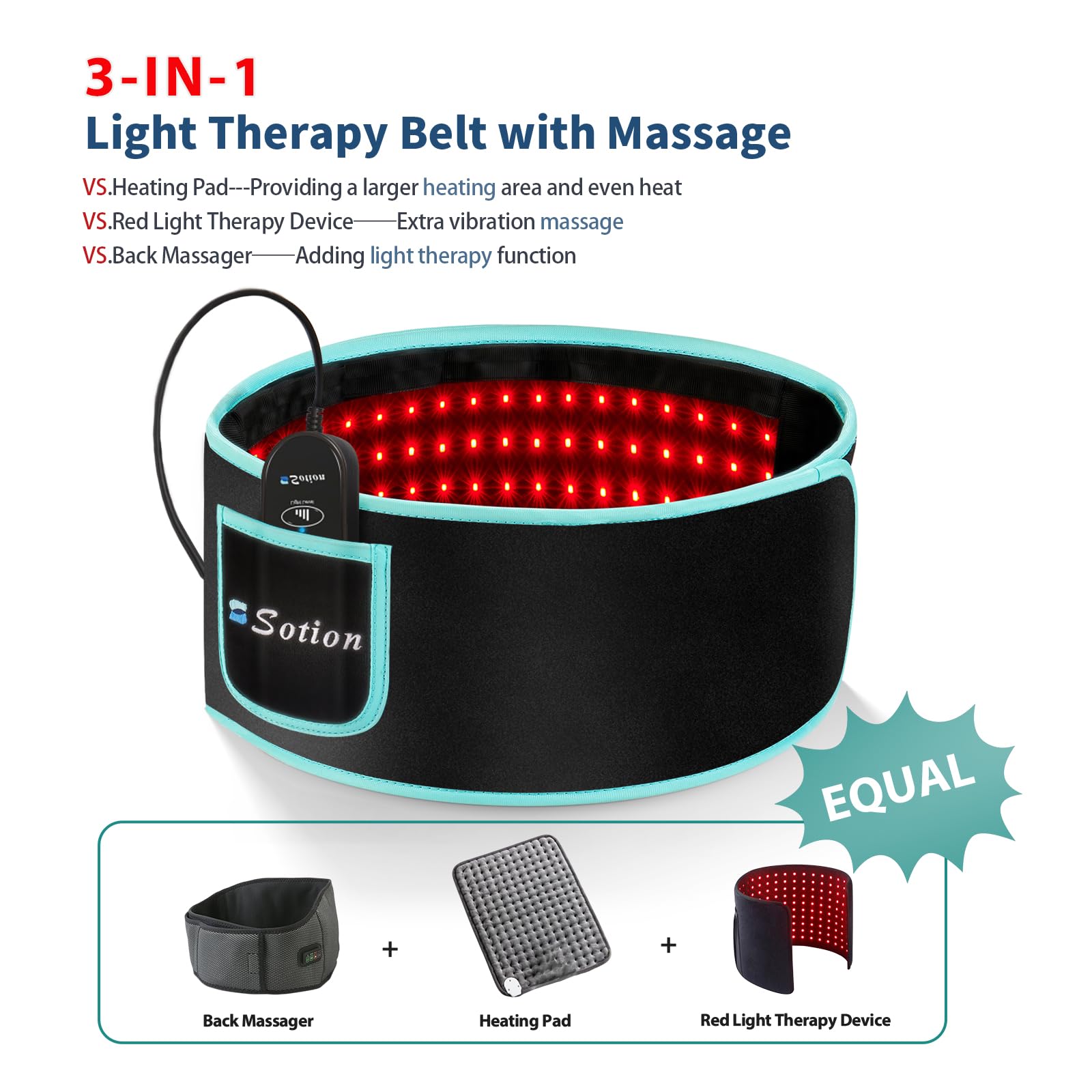 Sotion Red Light Therapy Belt with Massage-Red Light Therapy for Body&Near Infrared Light Therapy comrelax buy supplements canada