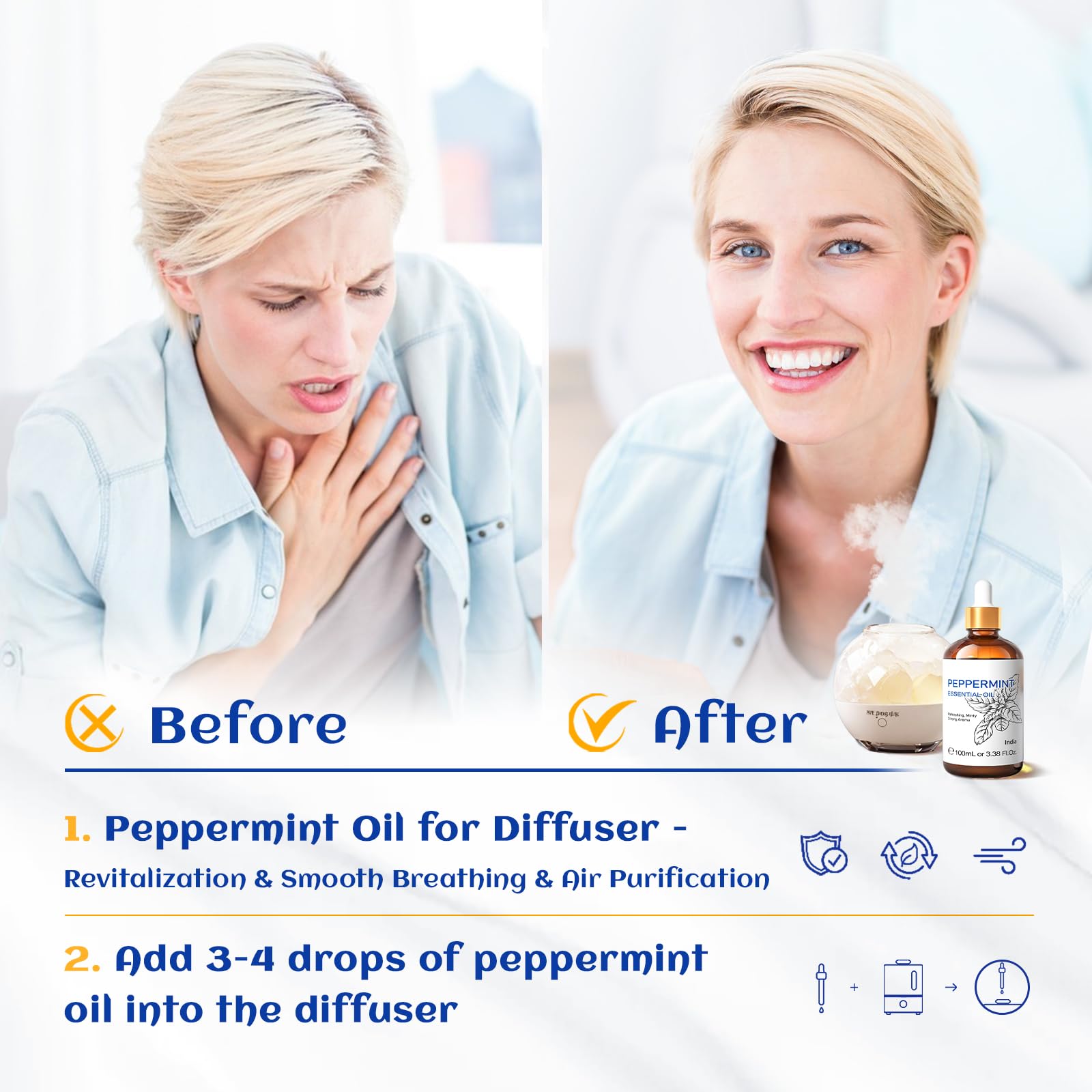 HIQILI Peppermint Essential Oil, 100% Pure Natural for Diffuser, Hair, Massage, Add to Spray HIQILI buy supplements canada