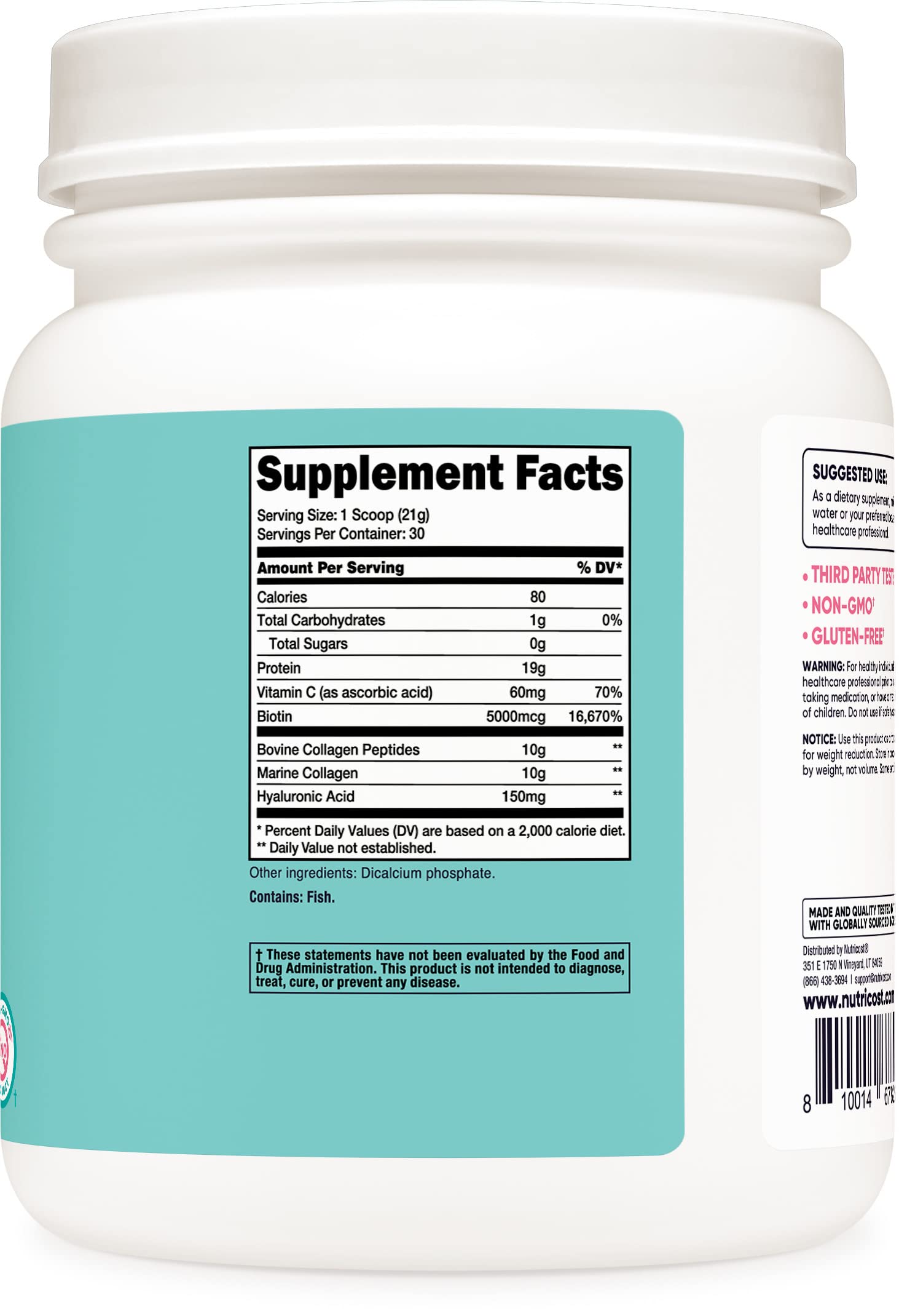 Nutricost Collagen for Women 30 Servings (Unflavored) - Grass-Fed Collagen Peptides Nutricost buy supplements canada
