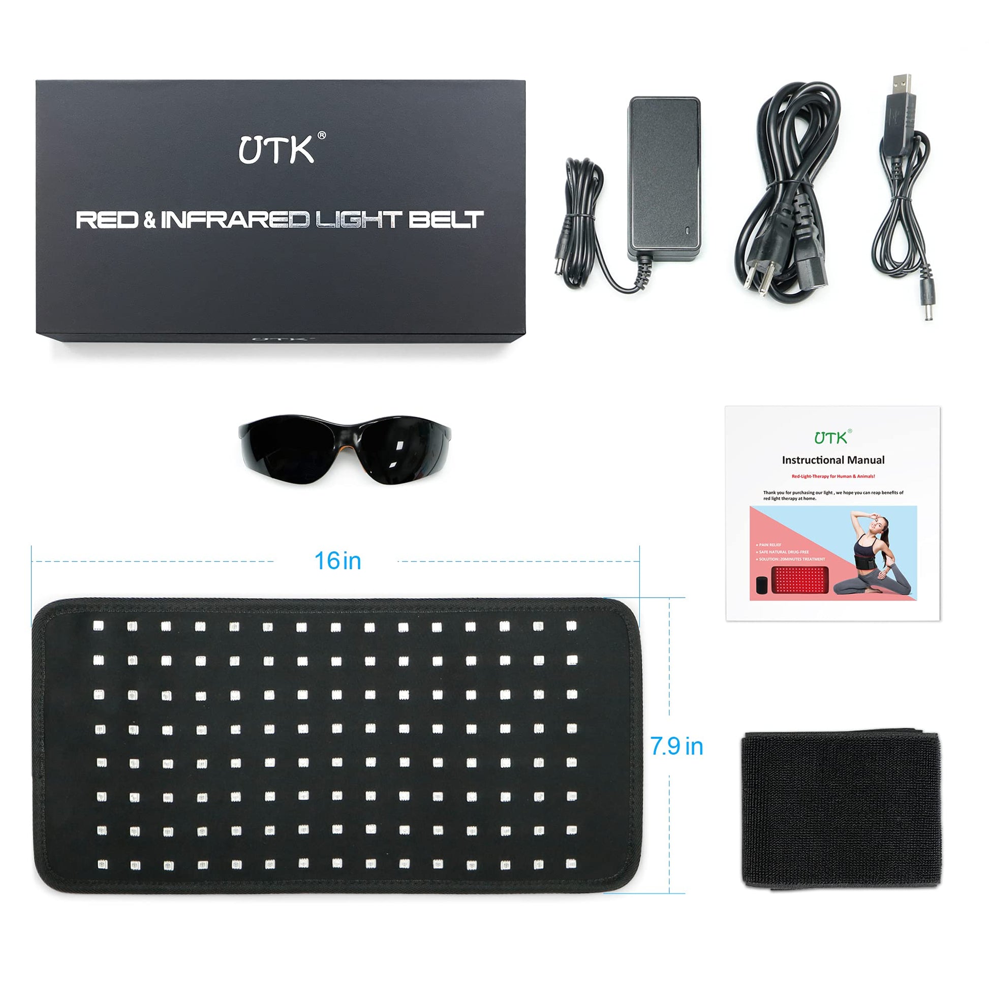 UTK Red Light Therapy Pad for Body Pain Relief, LED 660＆850nm Wearable Wrap Deep Therapy UTK buy supplements canada