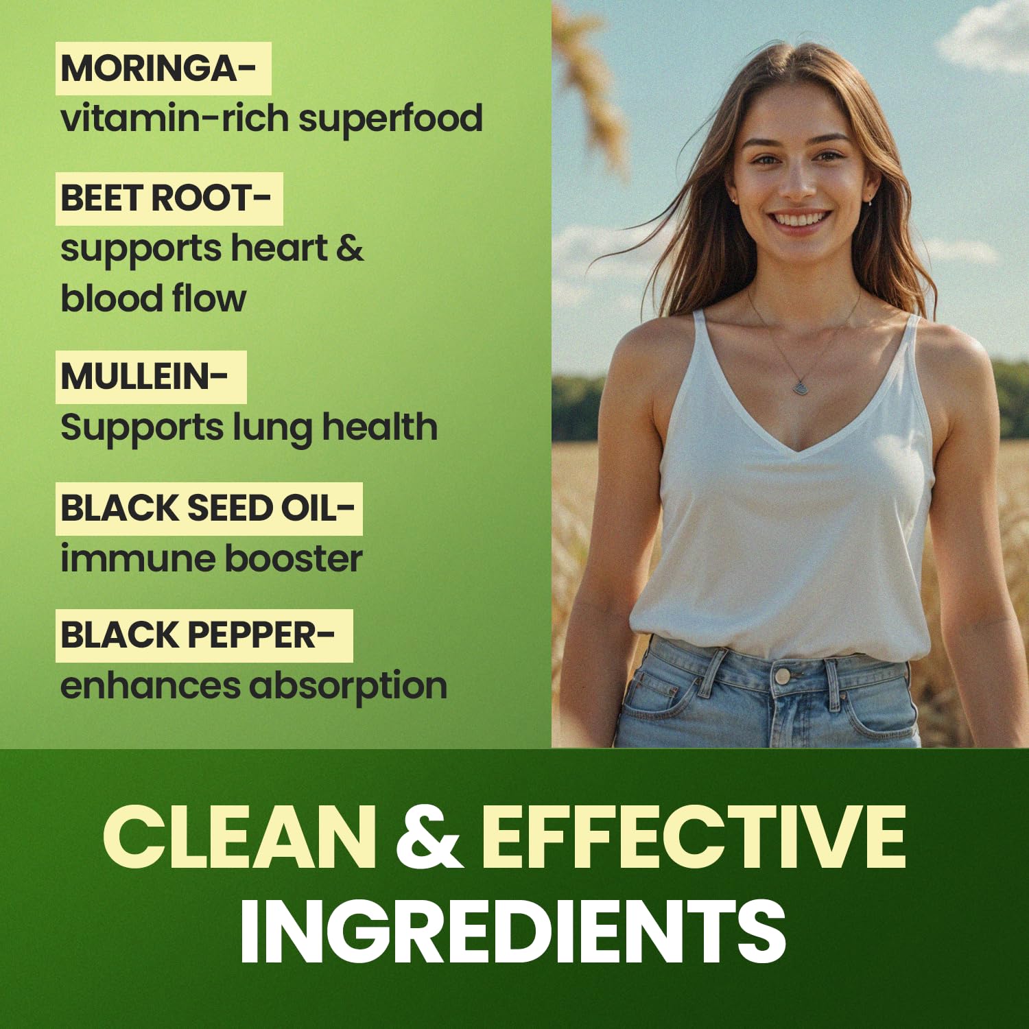 Moringa Capsules, Beet Root, Mullein Leaf - Energy, Skin, Immune Supplement Superfood, Rich in Antioxidants, Minerals & Essential Vitamins - High Absorption Non-GMO - Made in USA - 60ct Vitamax buy supplements canada