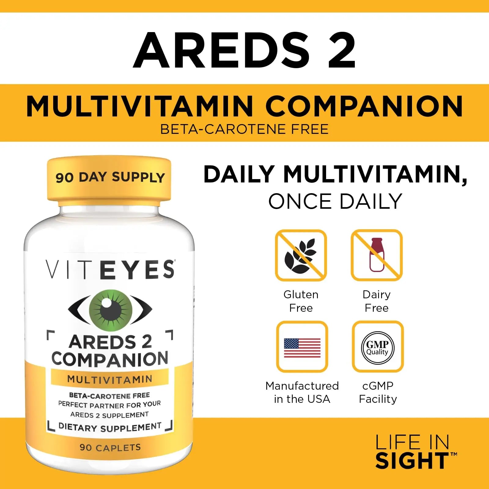 Viteyes Classic AREDS 2 Companion Beta-Carotene Free Multivitamin Supplement, Comprehensive Multivitamin Formula Viteyes buy supplements canada