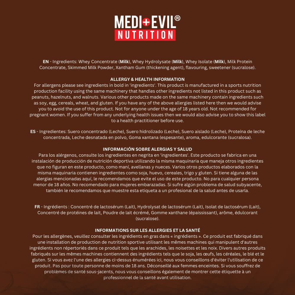 Medi-Evil Nutrition Whey Dynamic Protein, Triple Chocolate Flavour, 600g, 20 Servings Medi-Evil buy supplements canada