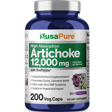 NusaPure Artichoke 20:1 Extract, 600 mg Equivalent to 12,000mg 200 Veggie caps (Non-GMO, Gluten Free) NusaPure buy supplements canada