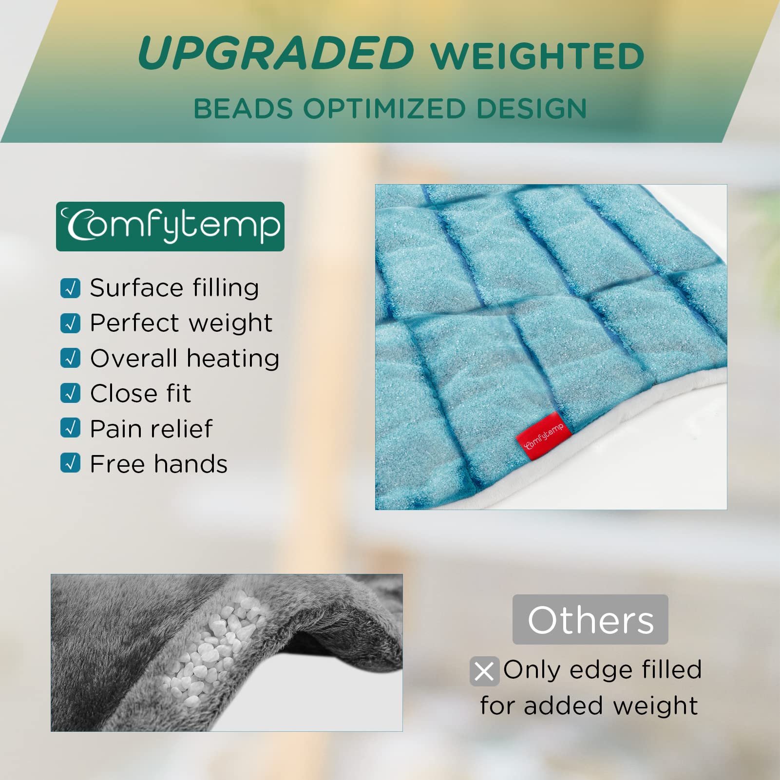 Weighted Heating Pad for Neck and Shoulders, Comfytemp 2.2lb Large Electric Heated Neck Comfytemp buy supplements canada