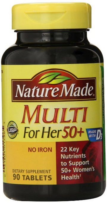 Nature Made Multi for Her 50+ Vitamin/Mineral Tablets 90 ea (Pack of 5) Nature Made buy supplements canada