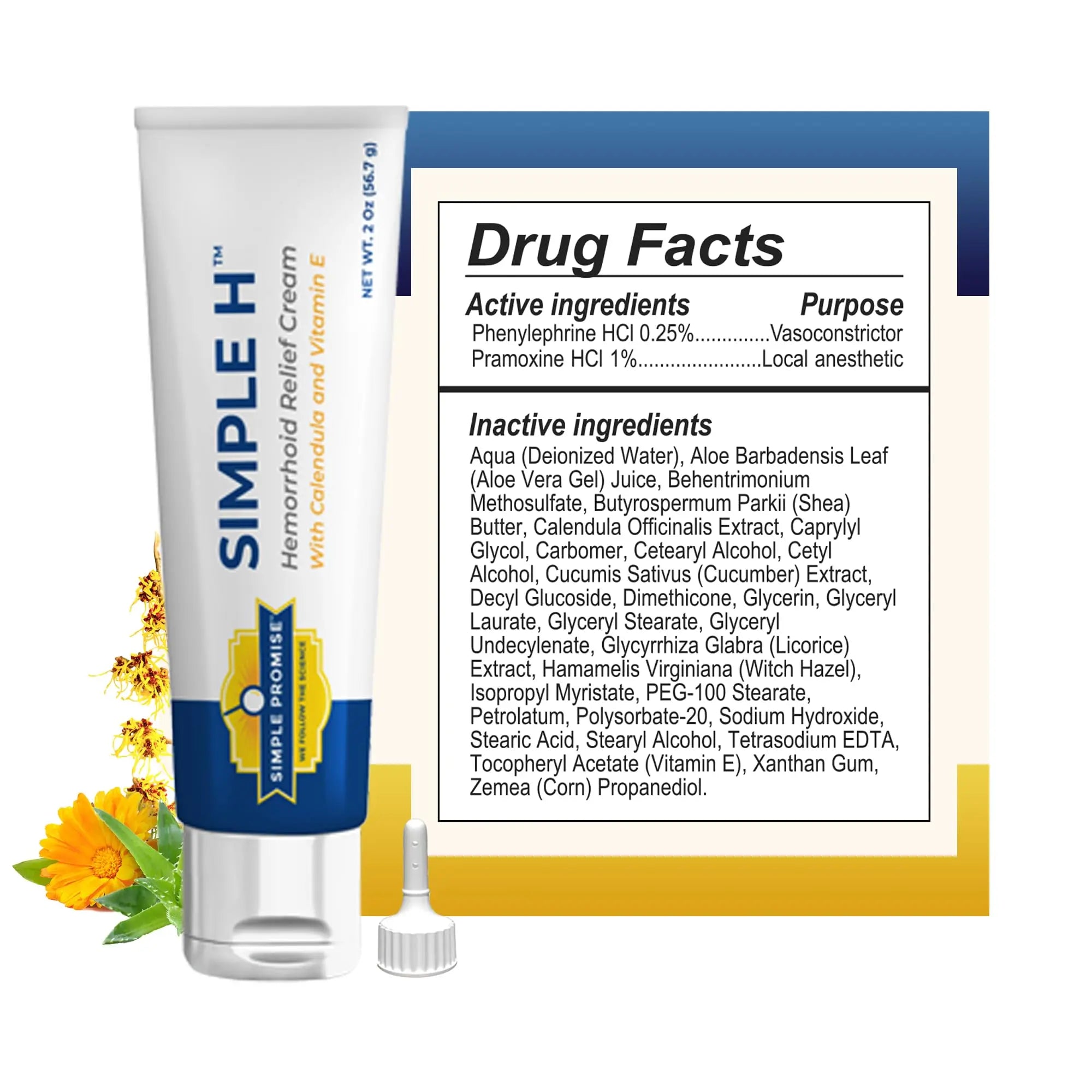 Simple Promise – Simple H Hemorrhoid Cream – Gentle Fast-Absorbing Formula with 28 Potent Ingredients & Enhanced Delivery System – Paraben-Free, Promotes Comfort & Relief, 2 oz Simple Promise buy supplements canada