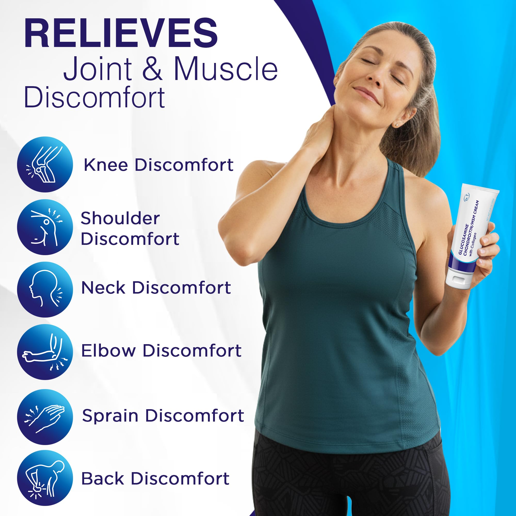 Dr. T Glucosamine Chondroitin Cream - Premium Formula with MSM and Collagen for Joint and Muscle Discomfort - Maintains Joint Strength, Flexibility & Muscle Mobility - 4.23 oz / 120g (2 Pack) Dr. T buy supplements canada