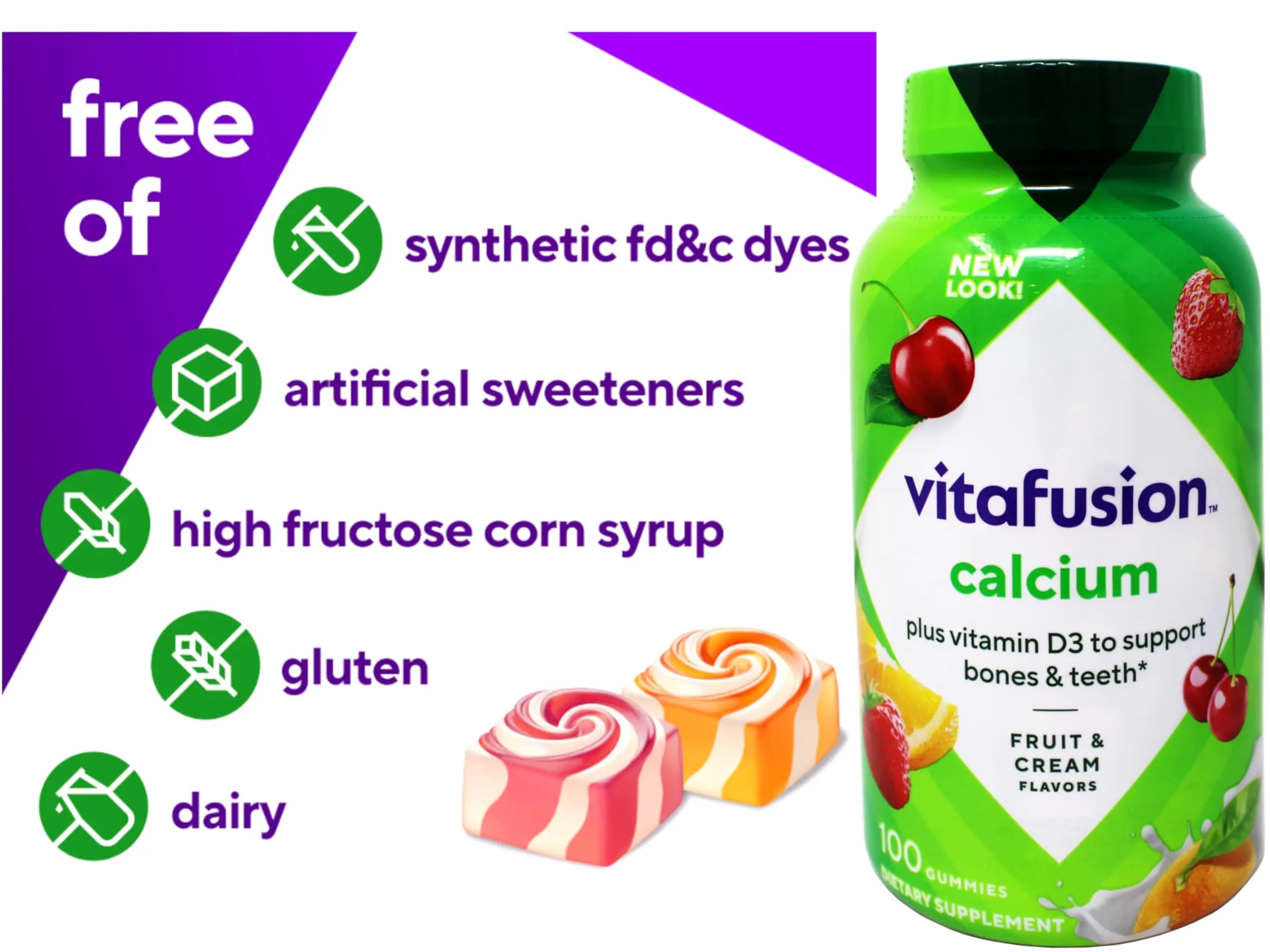 Vitafusion Calcium Adult Gummy Vitamins, 100 Gummy Vitamins Vitafusion buy supplements canada