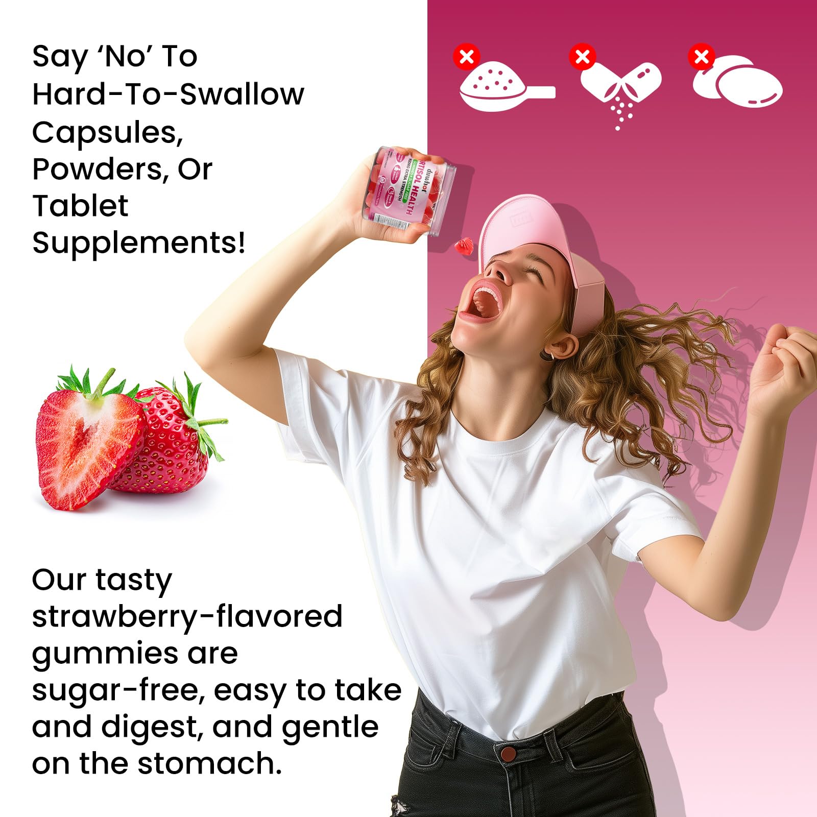 duwhot Cortisol Gummies, 15 in 1 Lower Cortisol Supplements for Women, w. Ashwagandha, Magnesium, Phosphatidylserine, Folate for Hormone Balance, Mood, Focus, Sleep Support, Sugar Free, Vegan, 60 duwhot buy supplements canada
