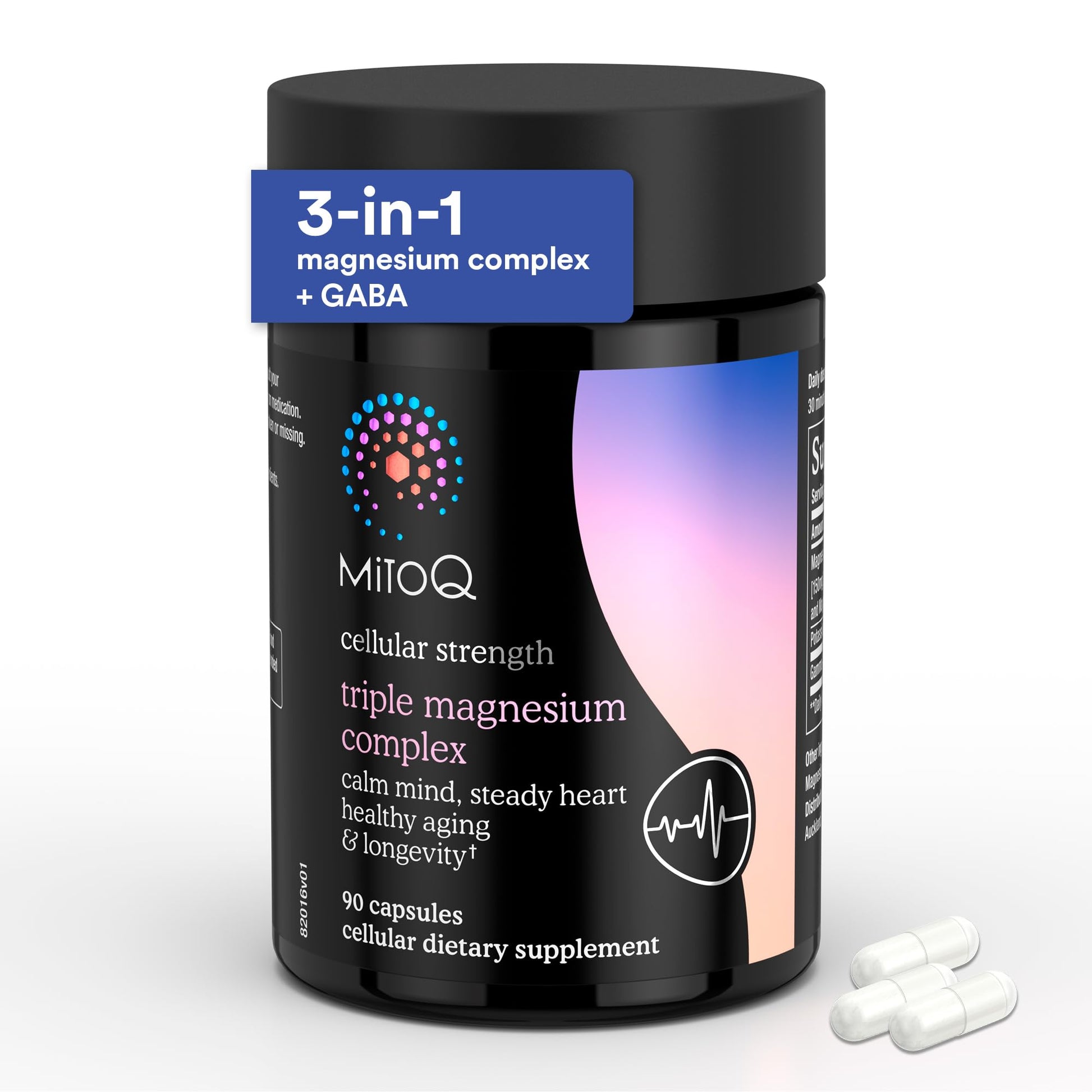 MitoQ Triple Magnesium Complex | Magnesium Glycinate, Taurinate, Oxide with GABA for Heart Health, Stress Management, & Deeper Sleep | High Absorption | 90 Capsules MitoQ buy supplements canada