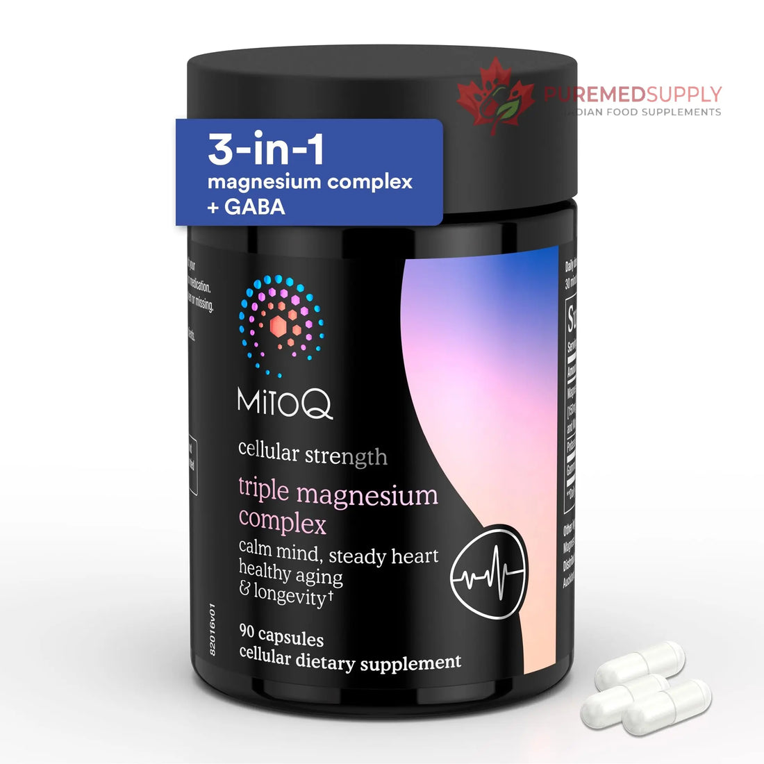 MitoQ Triple Magnesium Complex | Magnesium Glycinate, Taurinate, Oxide with GABA for Heart Health, Stress Management, & Deeper Sleep | High Absorption | 90 Capsules MitoQ buy supplements canada
