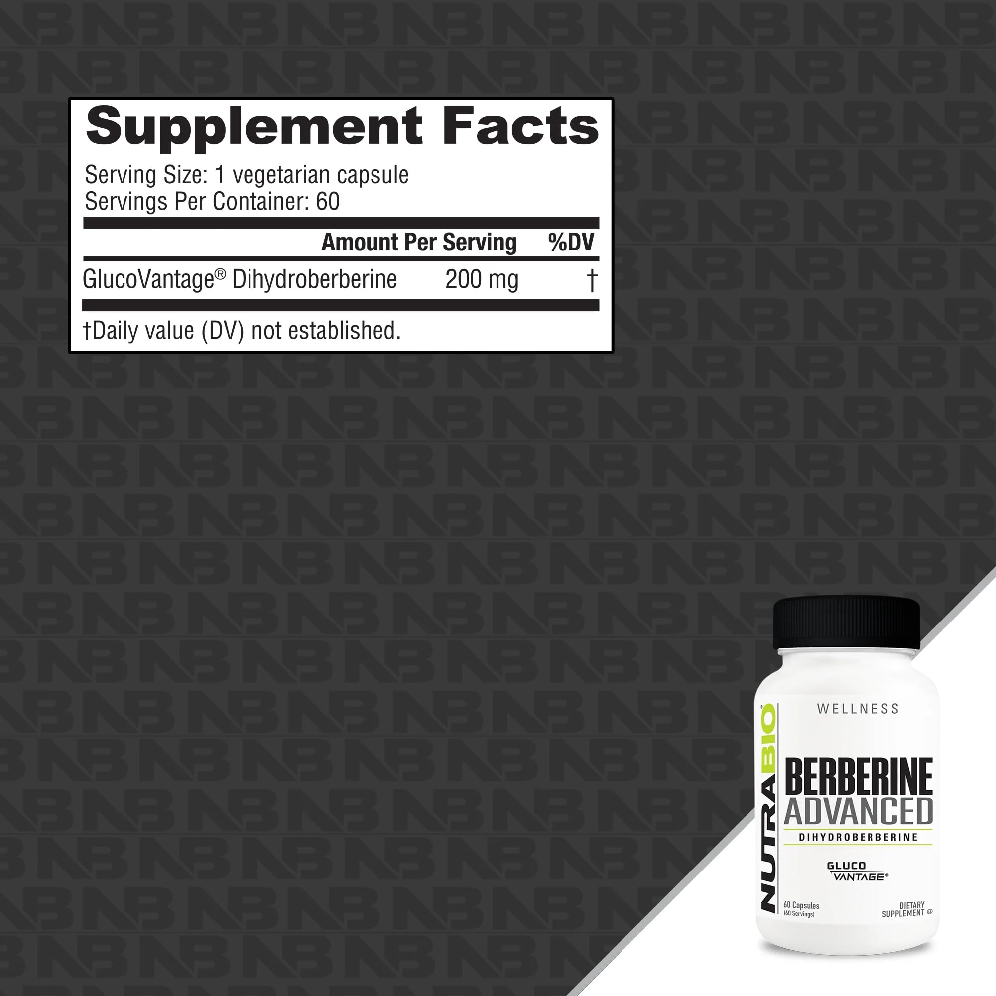 NutraBio Berberine Advanced Supplement (Dihydroberberine), 200 mg - Provides Advanced Absorption Carbohydrate Tolerance Support, 60 Caps NutraBio buy supplements canada