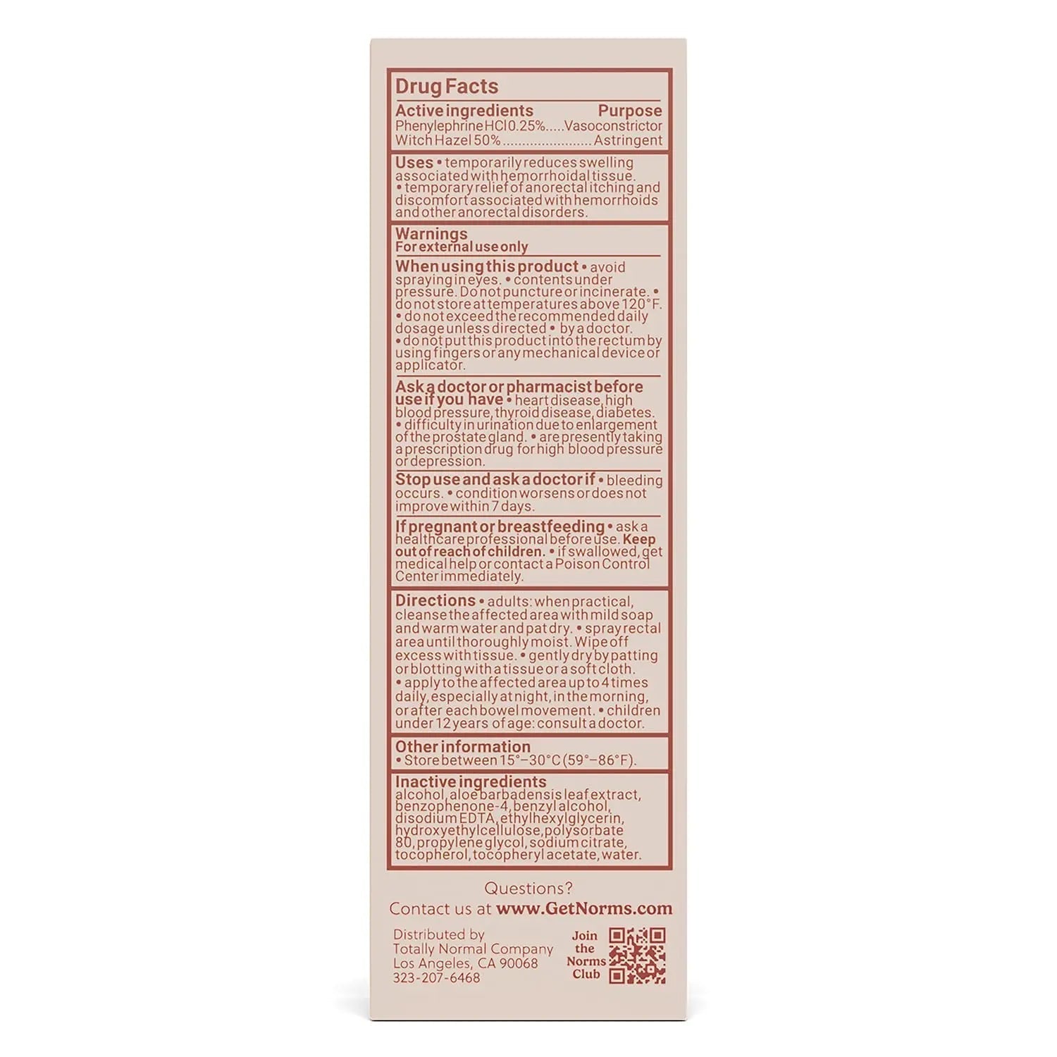 Norms Cooling Hemorrhoid Spray, Maximum Strength Touch-Free Relief with Phenylephrine, Witch Hazel, Aloe, Shrinks Swelling, Calms Itching, Soothes on Contact, 3oz Spray Norms buy supplements canada