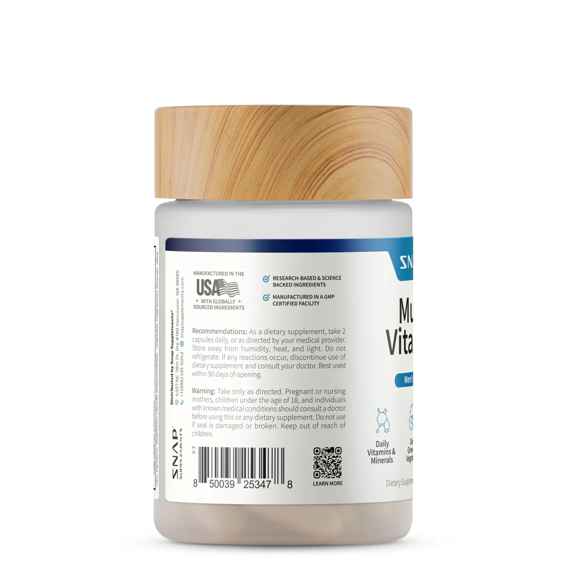 Snap Supplements Men's Multivitamins - Daily Vitamins & Minerals for Men - Vitamin D, B12, Zinc, Herbs & Vitamin C Snap Supplements buy supplements canada