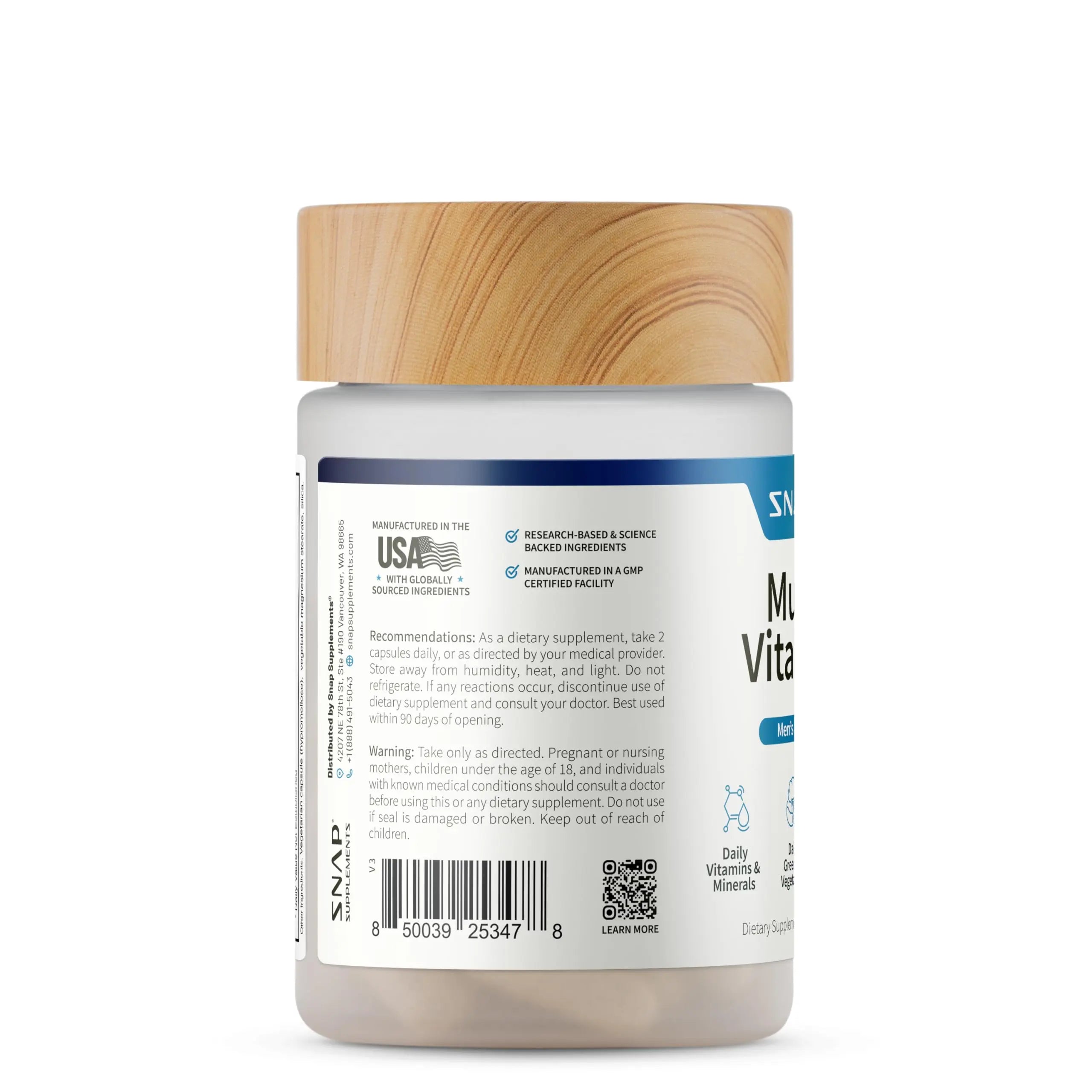 Snap Supplements Men's Multivitamins - Daily Vitamins & Minerals for Men - Vitamin D, B12, Zinc, Herbs & Vitamin C Snap Supplements buy supplements canada