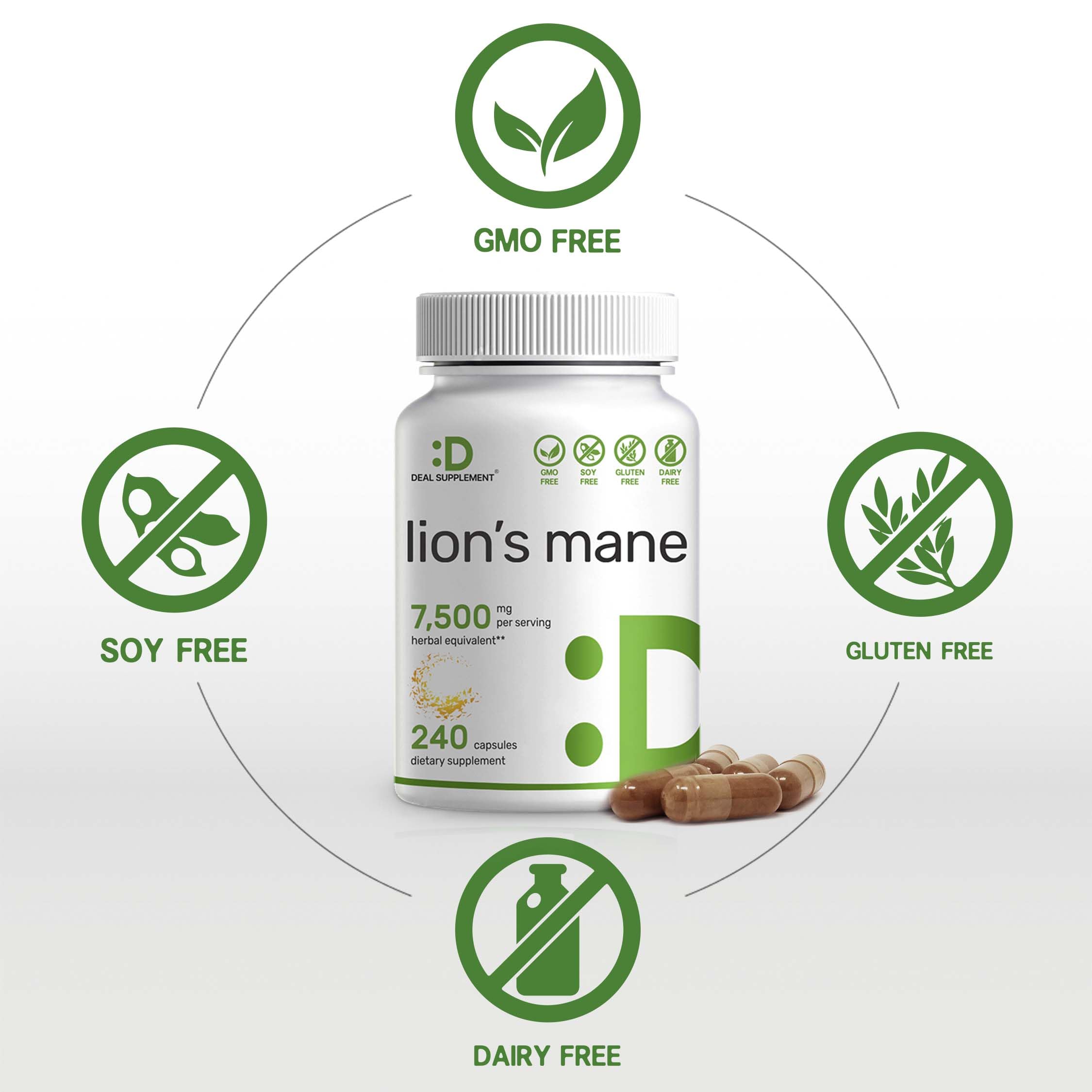 Lions Mane Mushroom Supplement, 7,500mg Per Serving, 240 Capsules – Active Fruiting DEAL SUPPLEMENT buy supplements canada