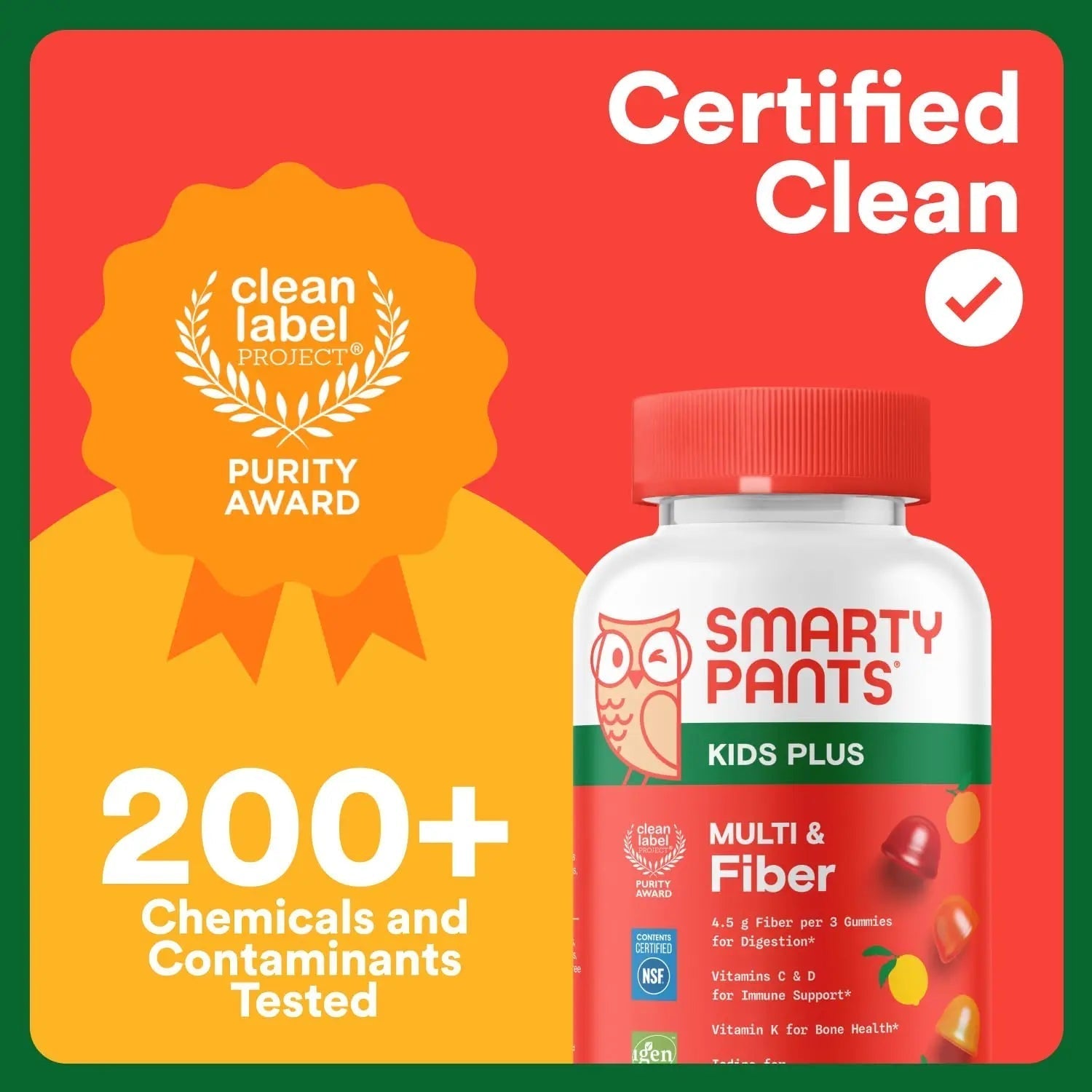 SmartyPants Kids Multivitamin & Fiber Gummies: Prebiotic Fiber to Support Kids Digestion with Vitamin D3, C, Vitamin B12, B6, A, Zinc SmartyPants buy supplements canada