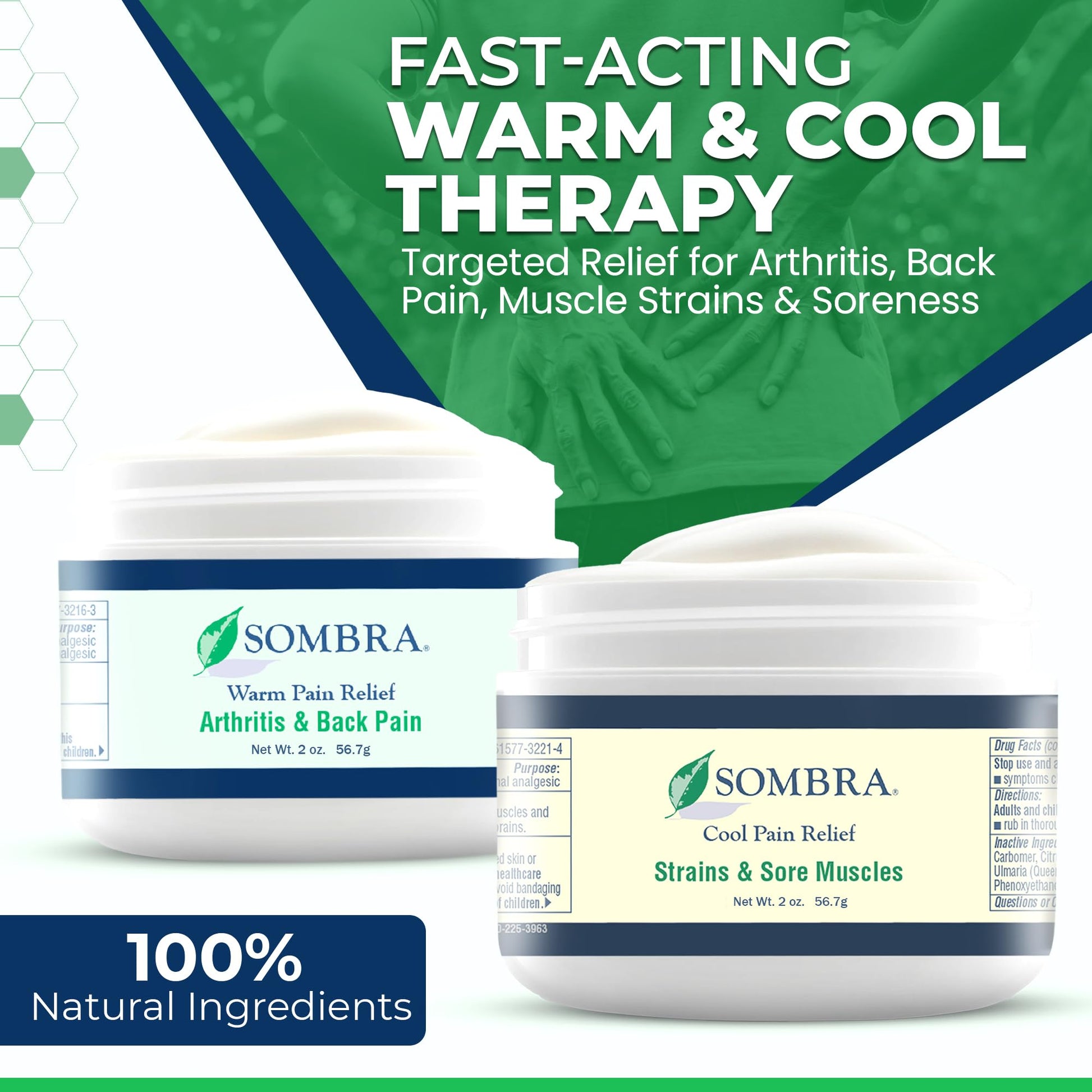 Sombra Warm & Cool Pain Relief Gel, Warm Relief for Arthritis and Chronic Pain Pre-Workout Muscle Rub, Cold for Swelling, Soreness, Post-Workout, Free of Artificial Fragrances, 2oz Per Jar Sombra buy supplements canada